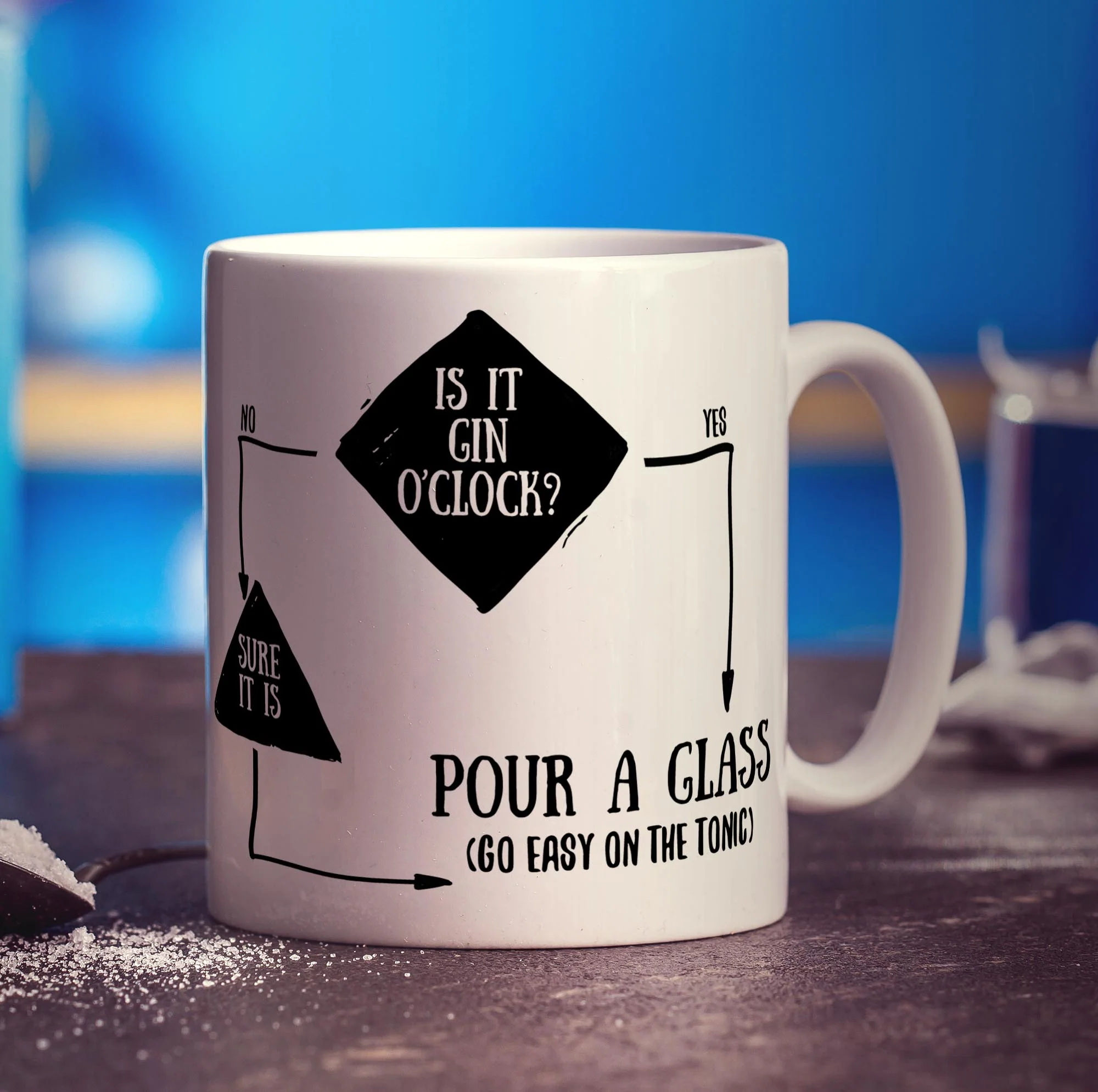 Is It Gin O'Clock? Flow Chart Mug - Image 3