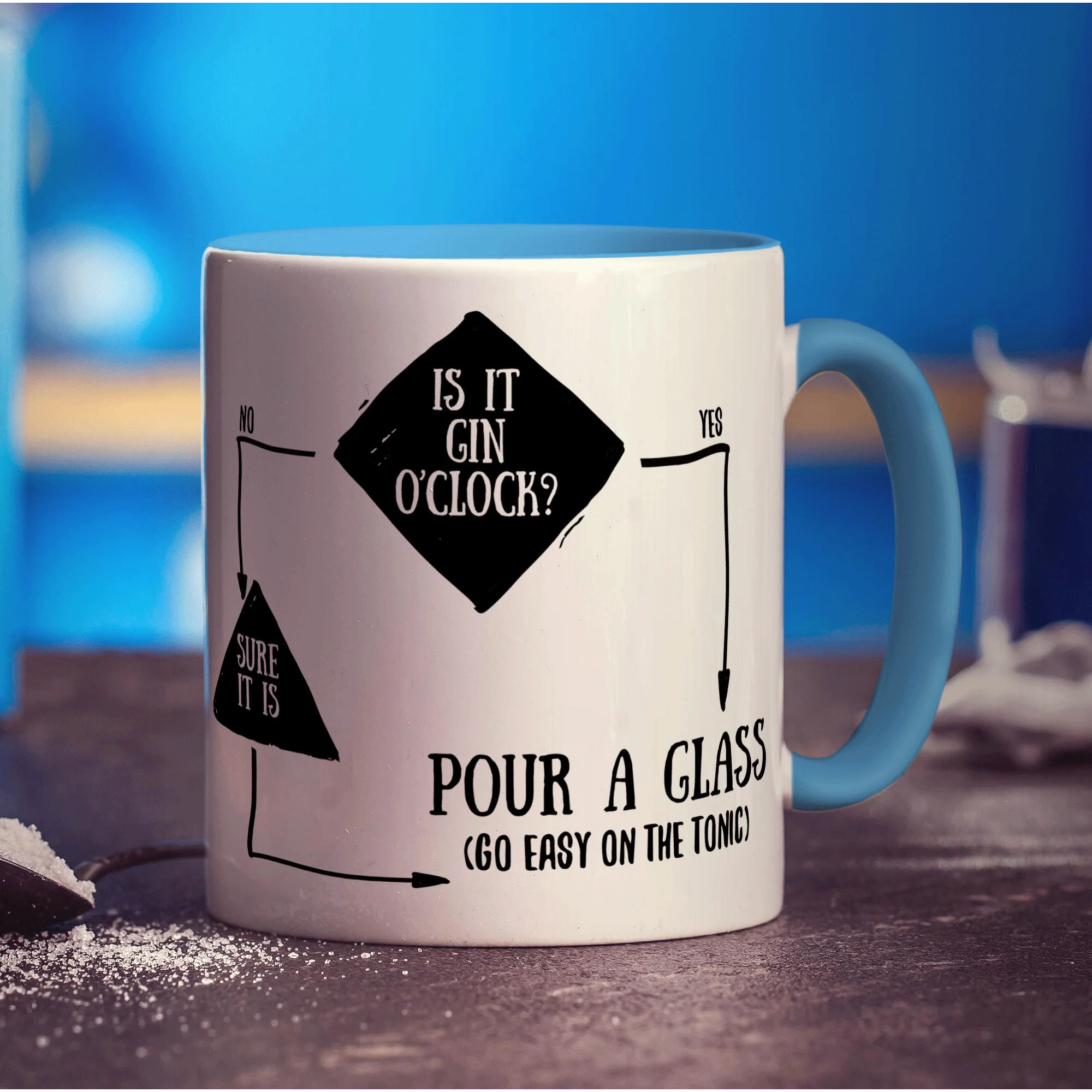 Is It Gin O'Clock? Flow Chart Mug - Image 8
