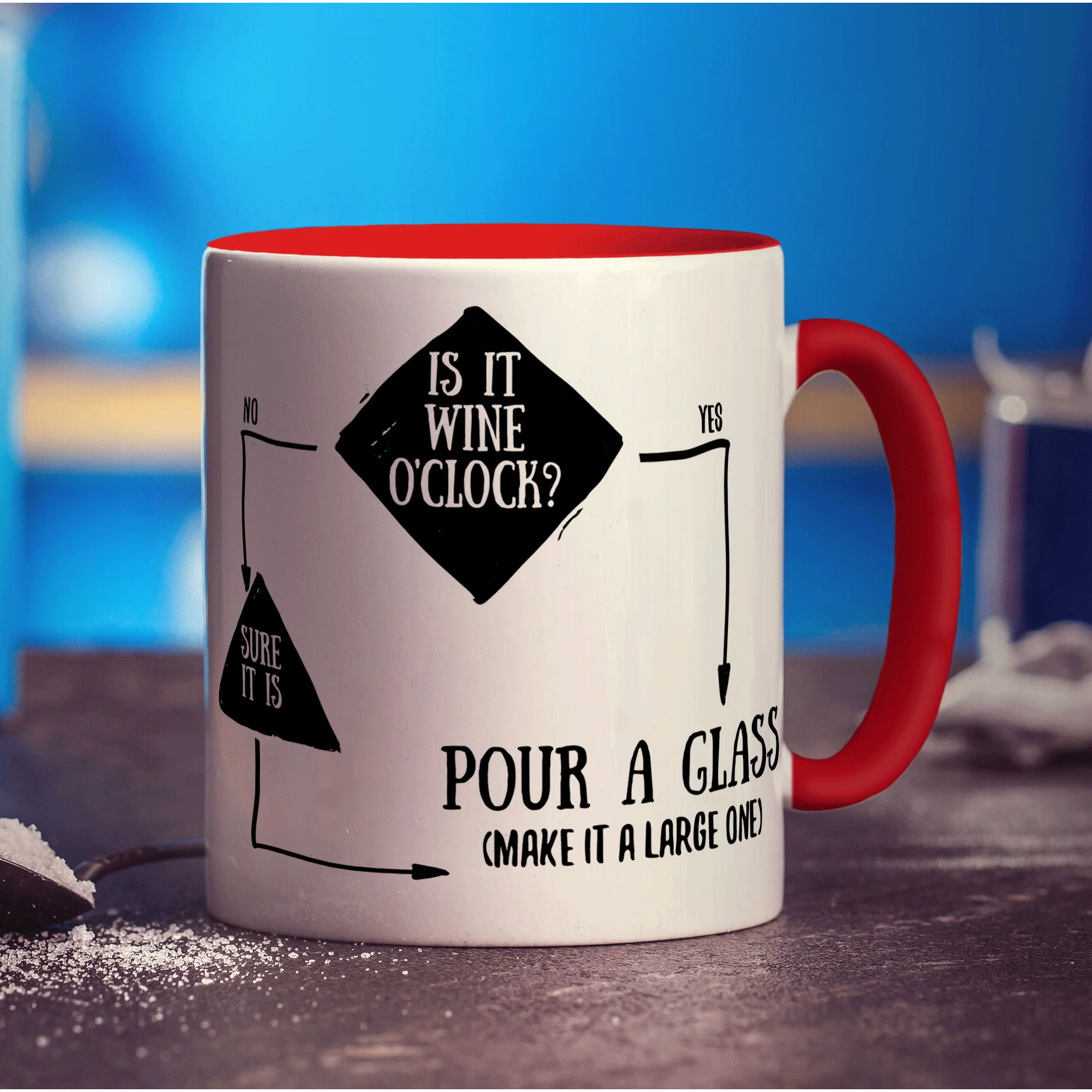 Is It Wine O'Clock? Flow Chart Mug - Image 11