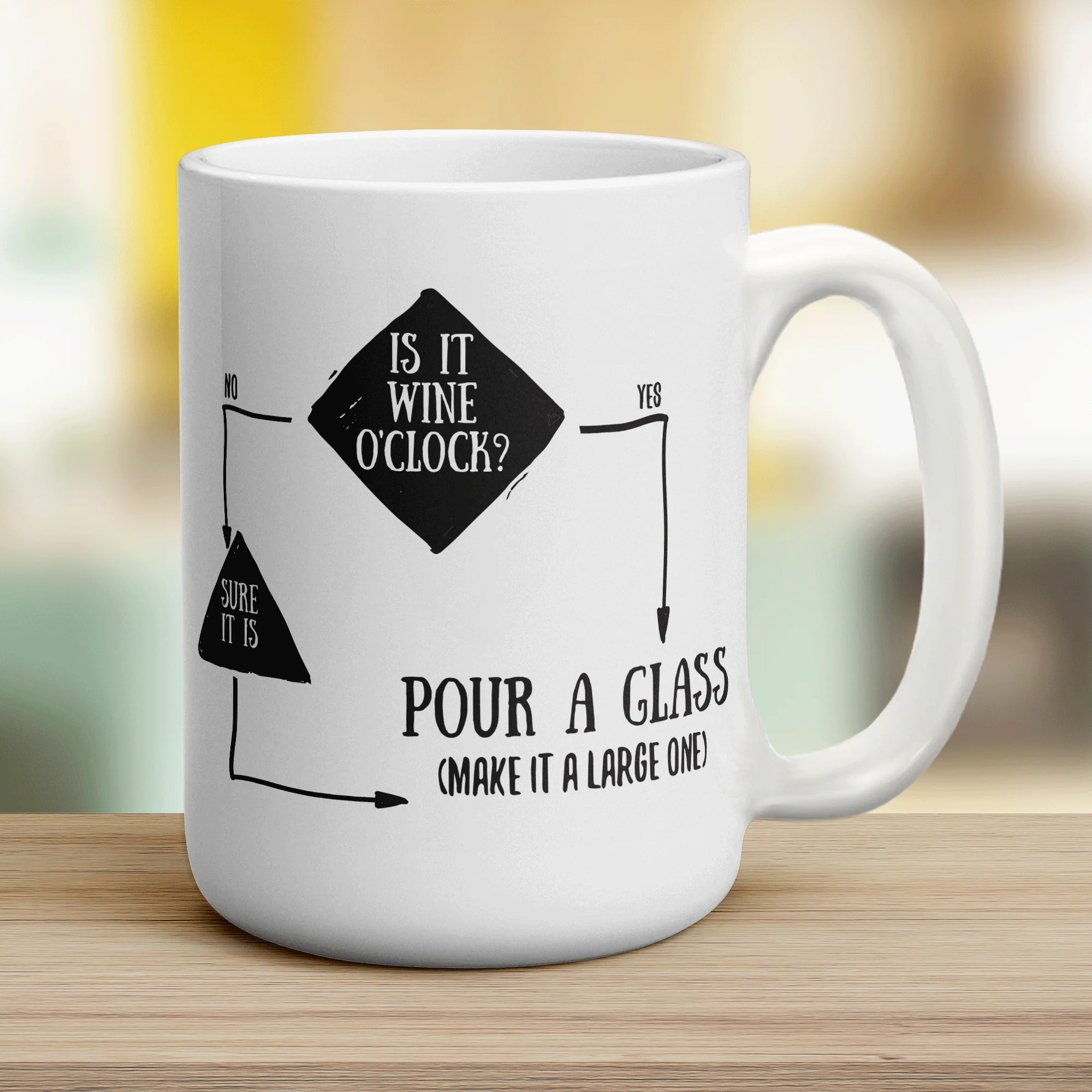 Is It Wine O'Clock? Flow Chart Mug - Image 12