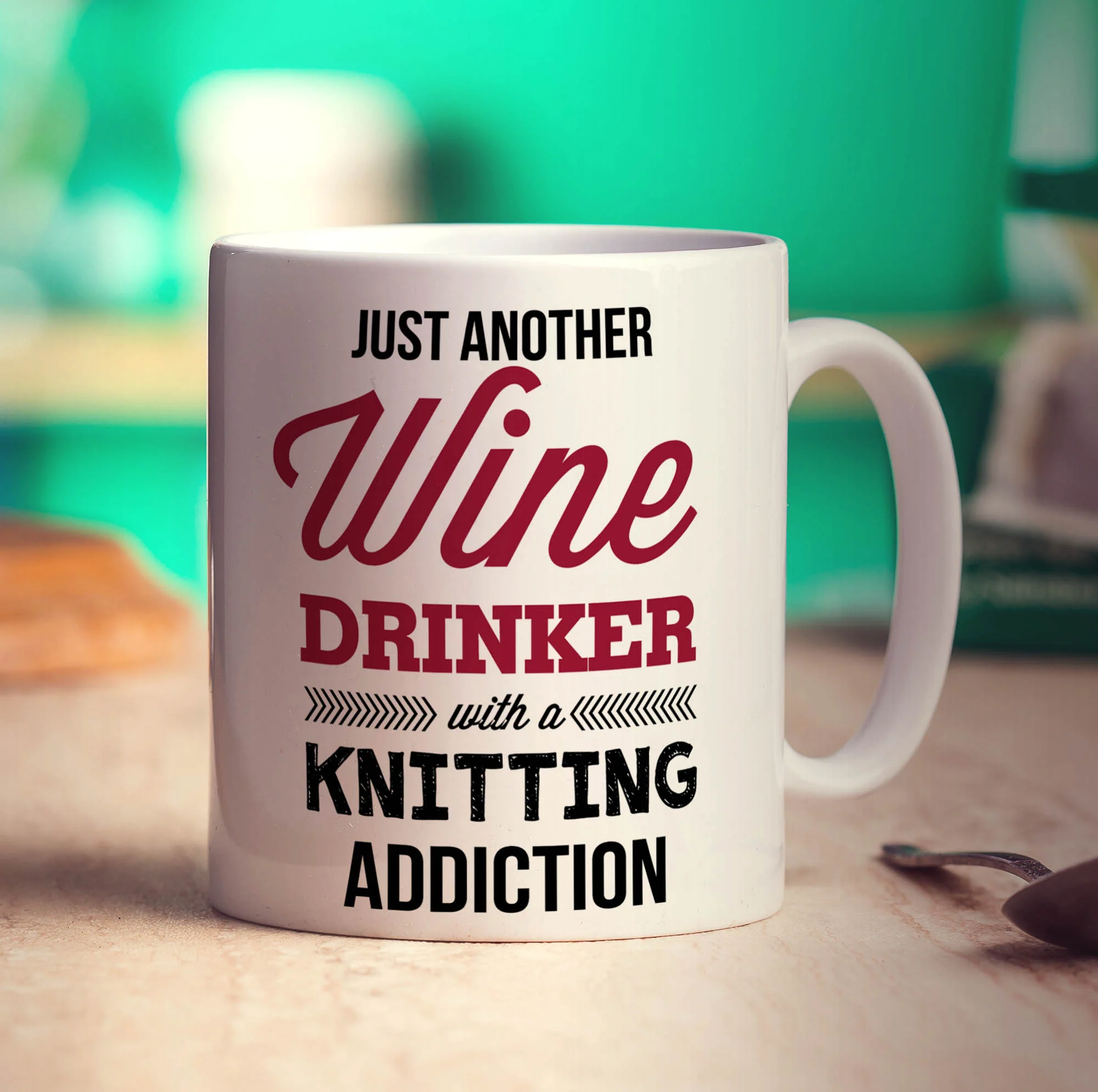 Just Another Wine Drinker with a Knitting Addiction Mug - Image 3