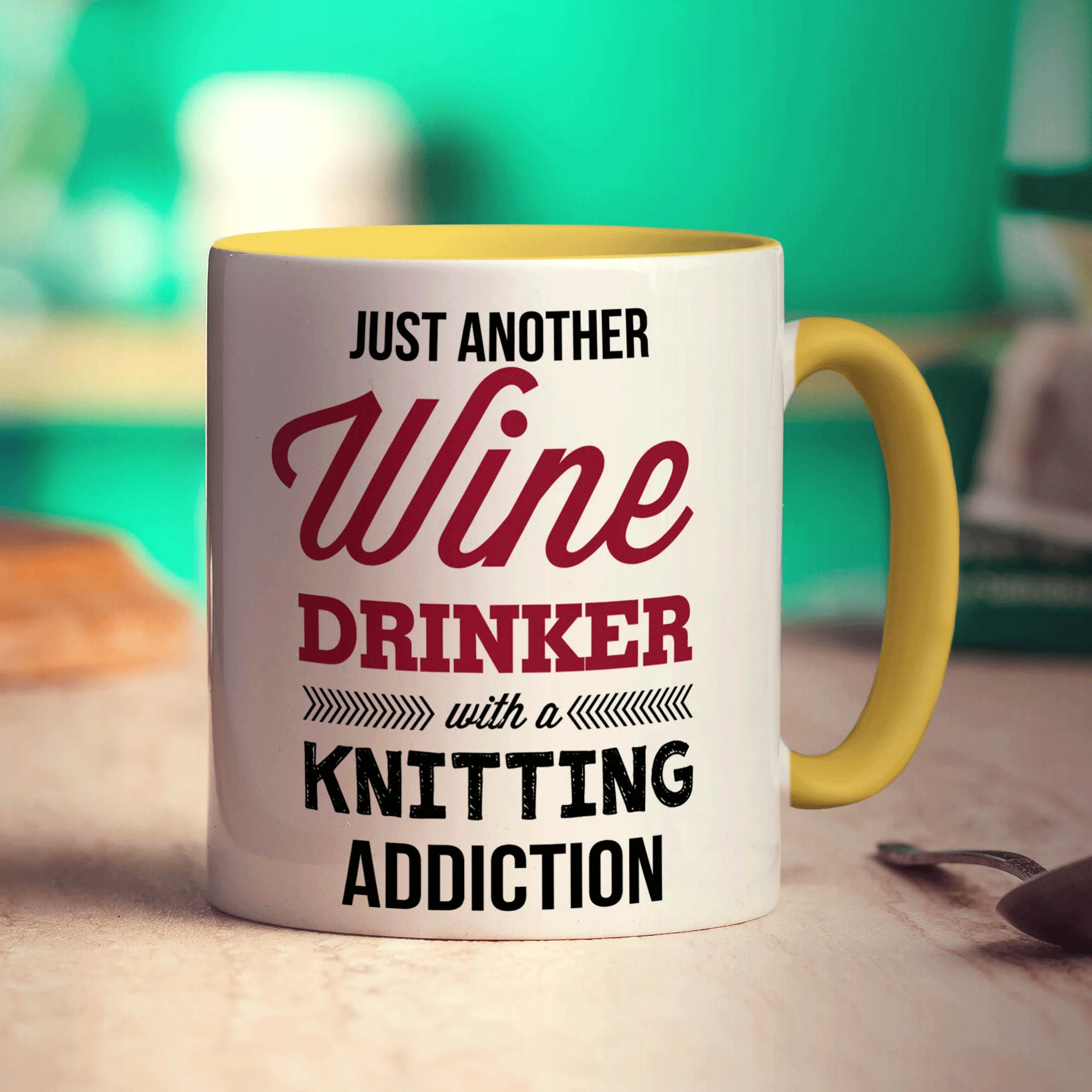 Just Another Wine Drinker with a Knitting Addiction Mug - Image 5