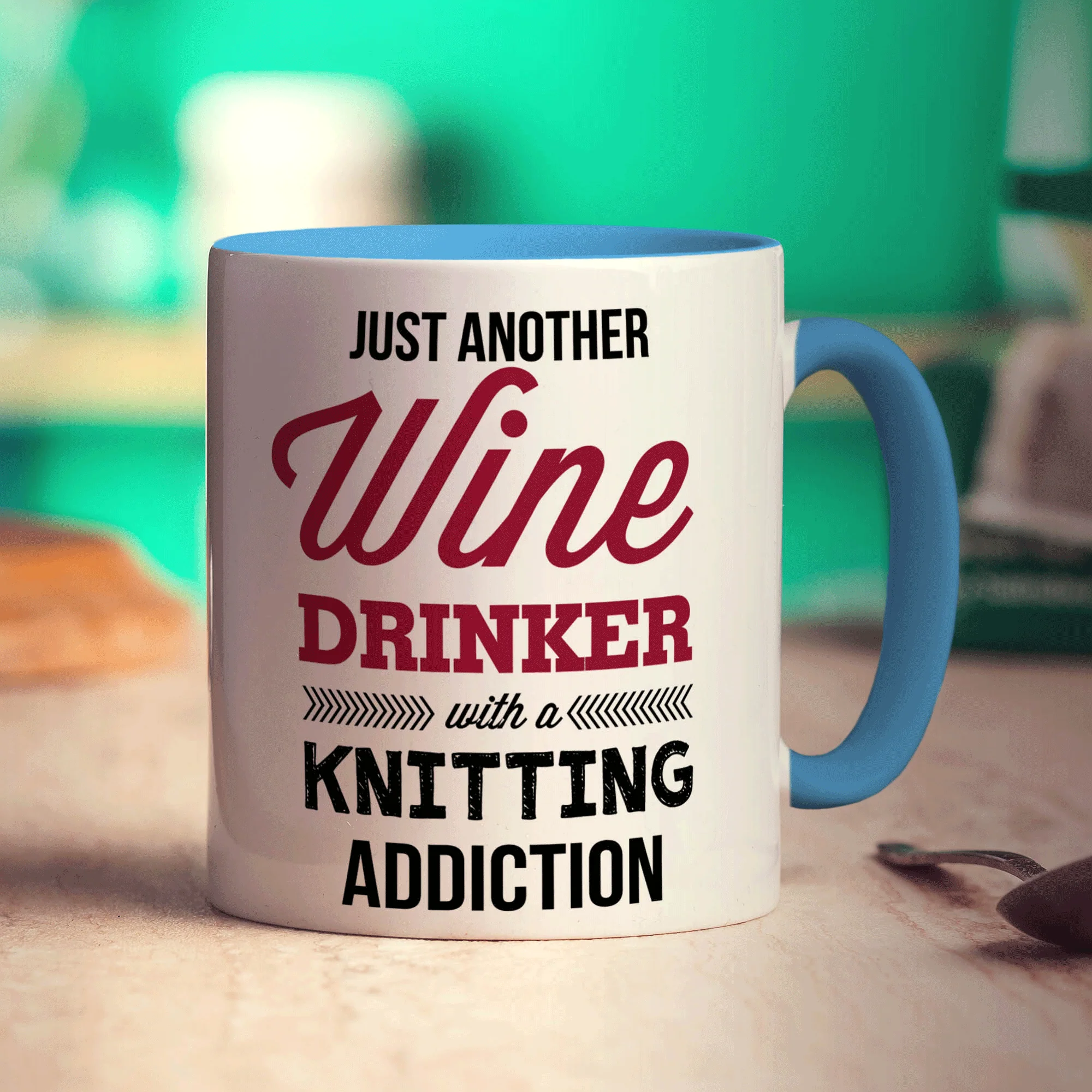 Just Another Wine Drinker with a Knitting Addiction Mug - Image 8