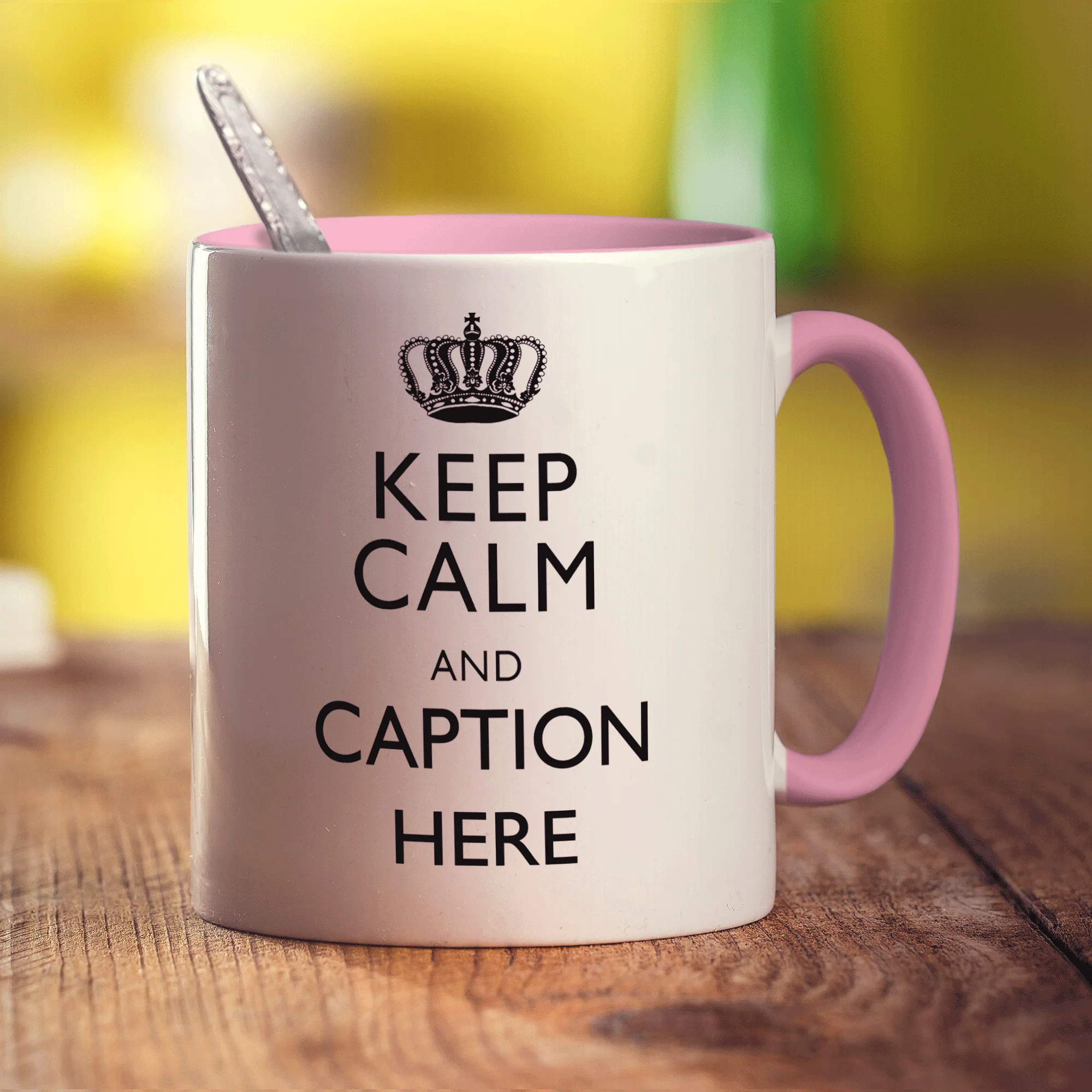 Keep Calm and "Any Caption" Mug - Black - Image 11
