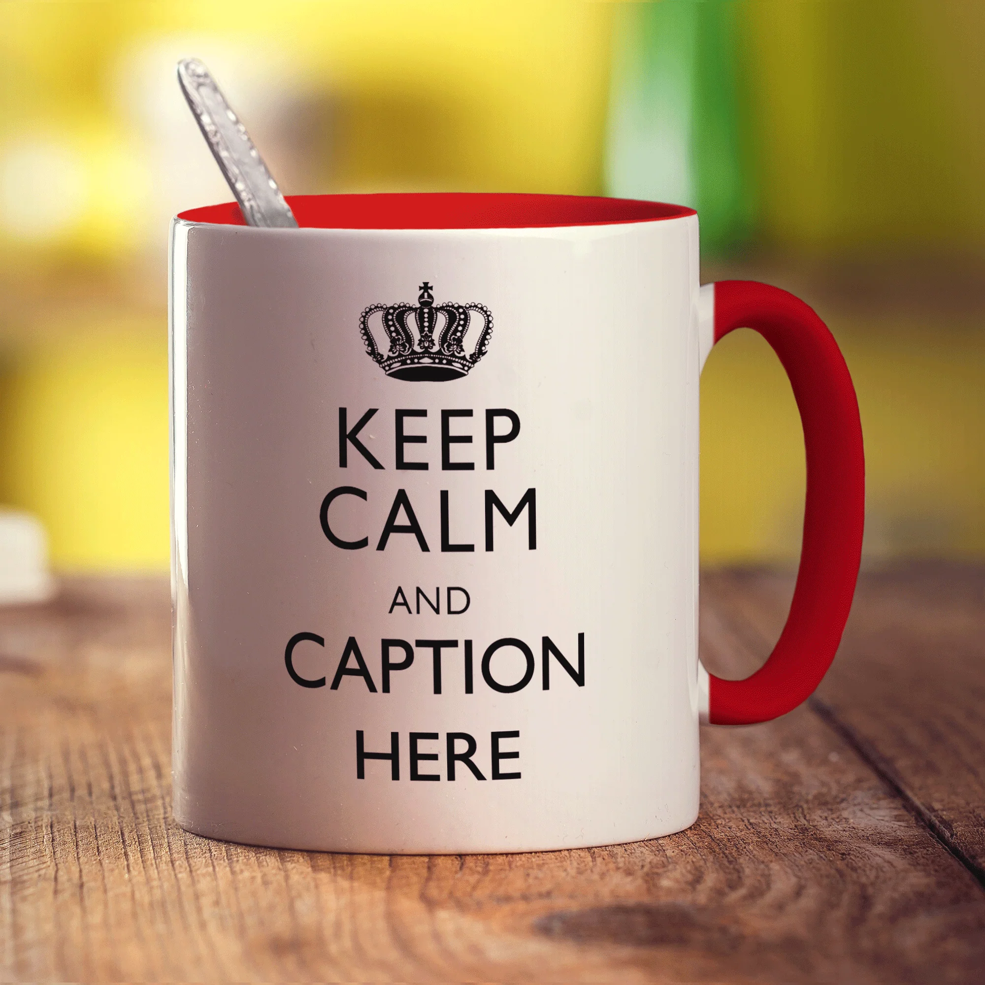 Keep Calm and "Any Caption" Mug - Black - Image 13
