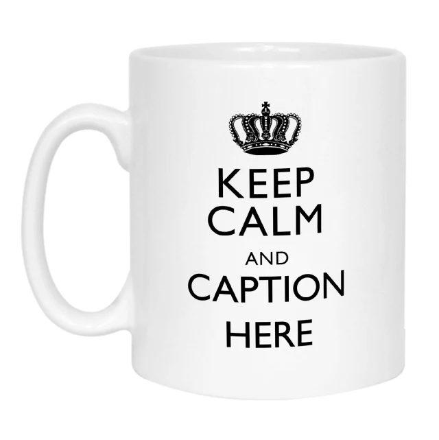 Keep Calm and "Any Caption" Mug - Black - Image 2