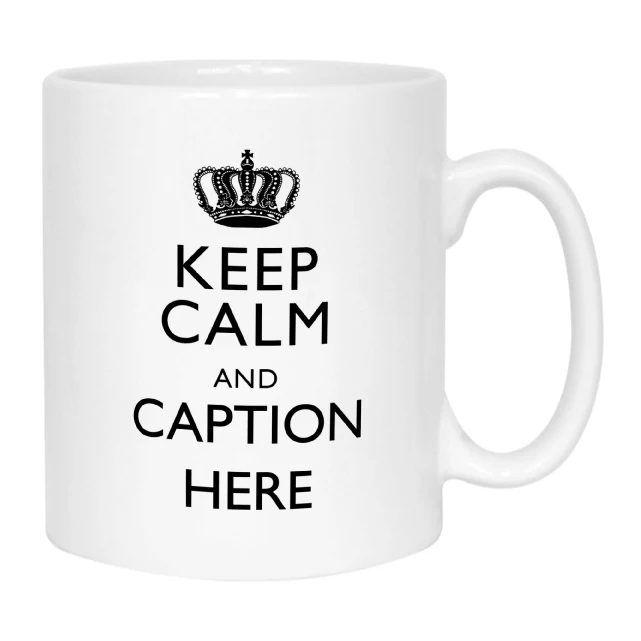 Keep Calm and "Any Caption" Mug - Black - Image 3