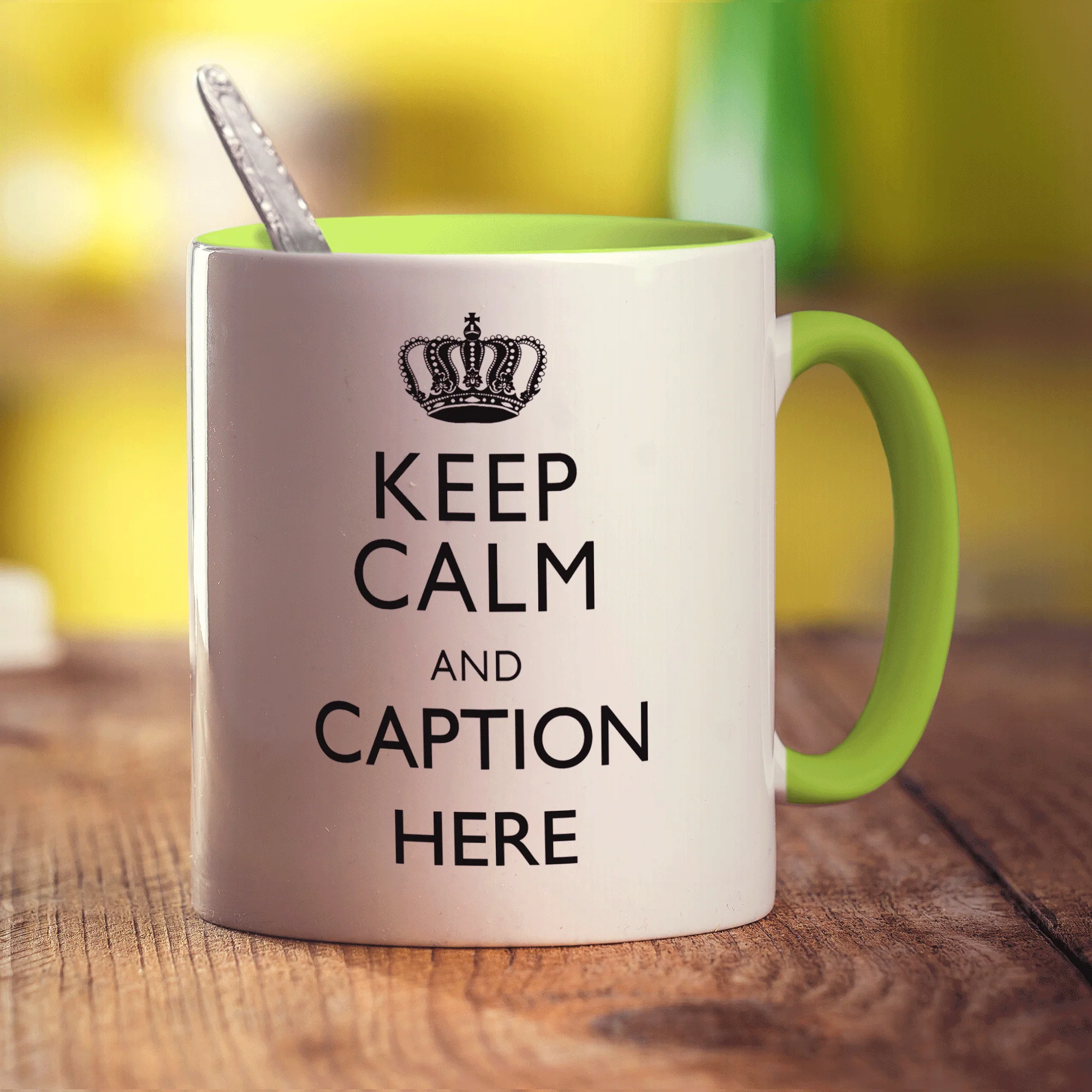 Keep Calm and "Any Caption" Mug - Black - Image 9