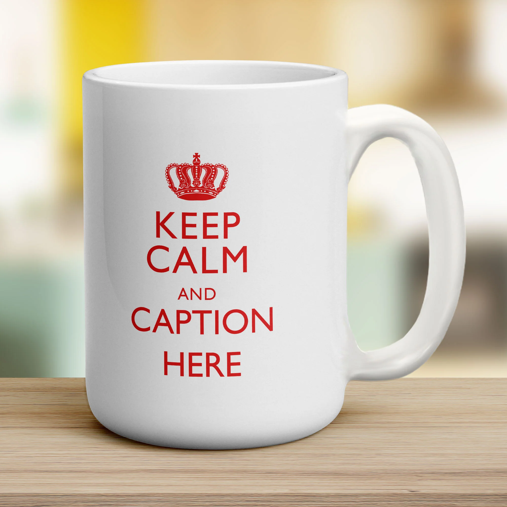 Keep Calm and "Any Caption" Mug - Red - Image 10