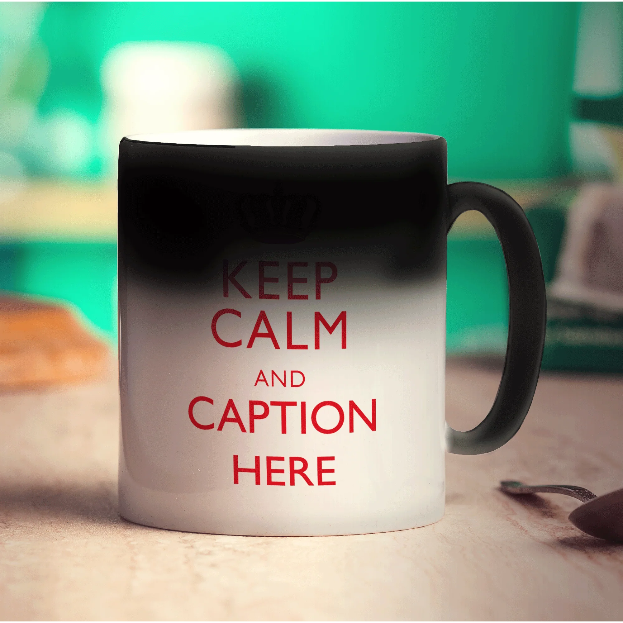 Keep Calm and "Any Caption" Mug - Red - Image 4