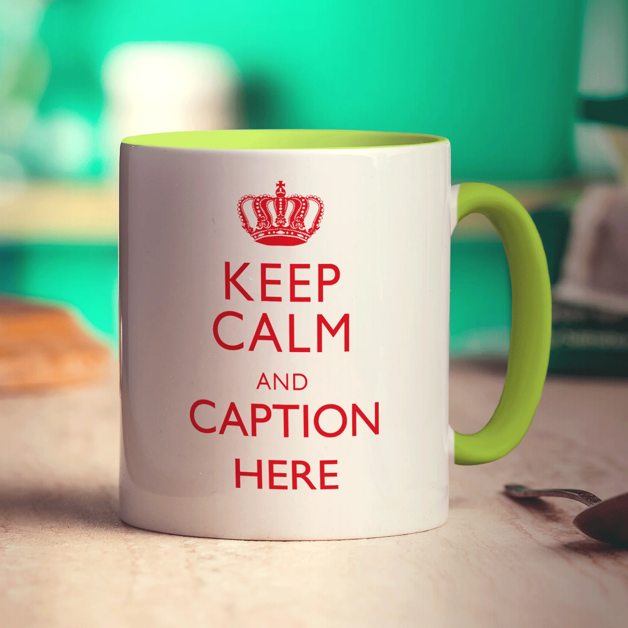 Keep Calm and "Any Caption" Mug - Red - Image 5