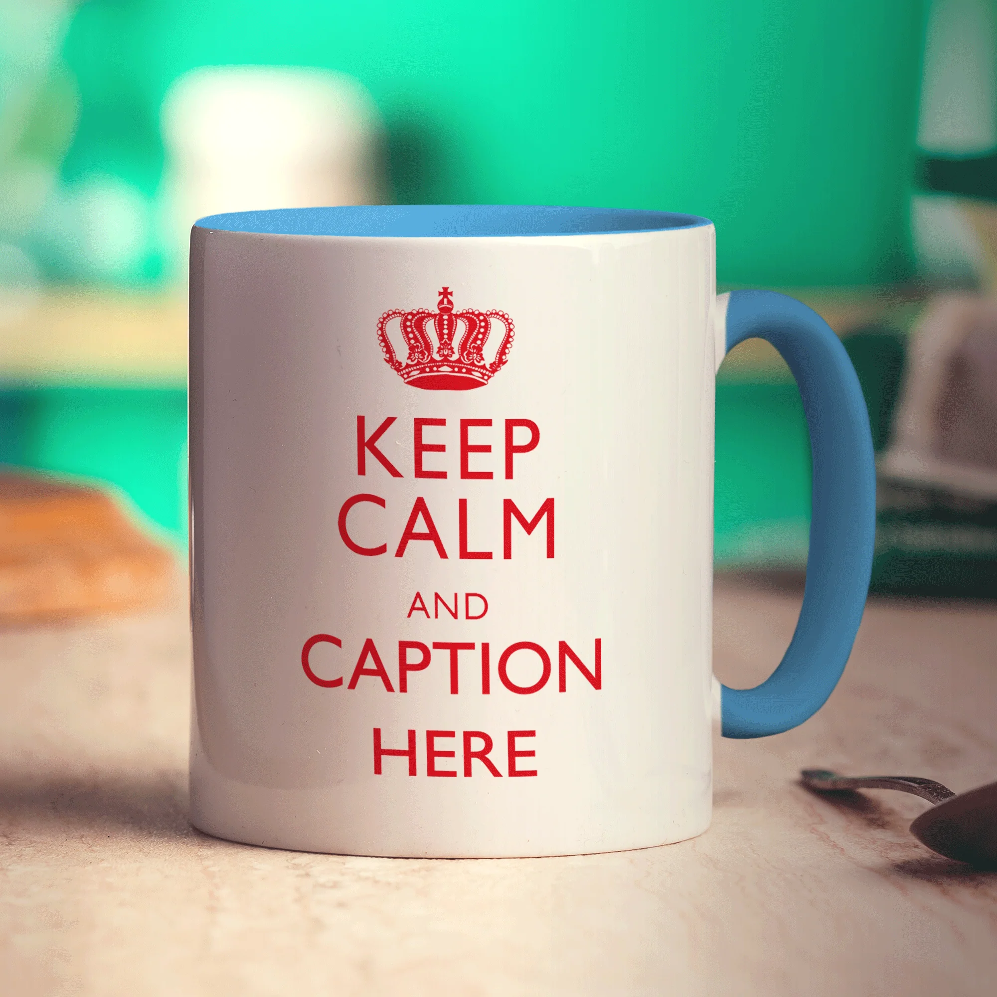 Keep Calm and "Any Caption" Mug - Red - Image 6