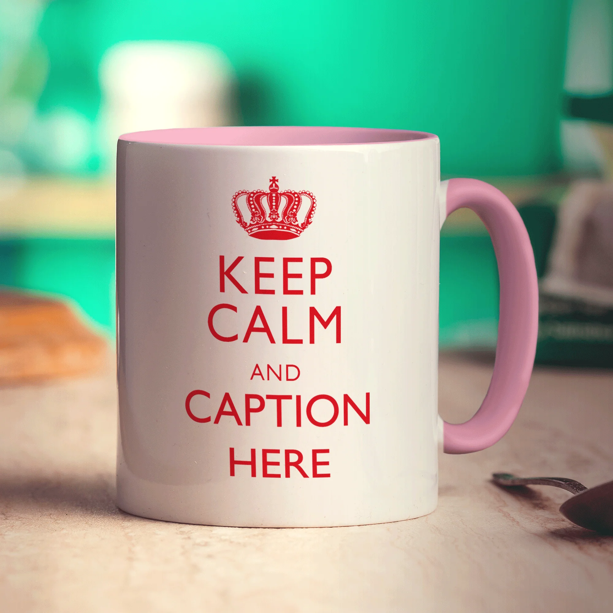 Keep Calm and "Any Caption" Mug - Red - Image 7