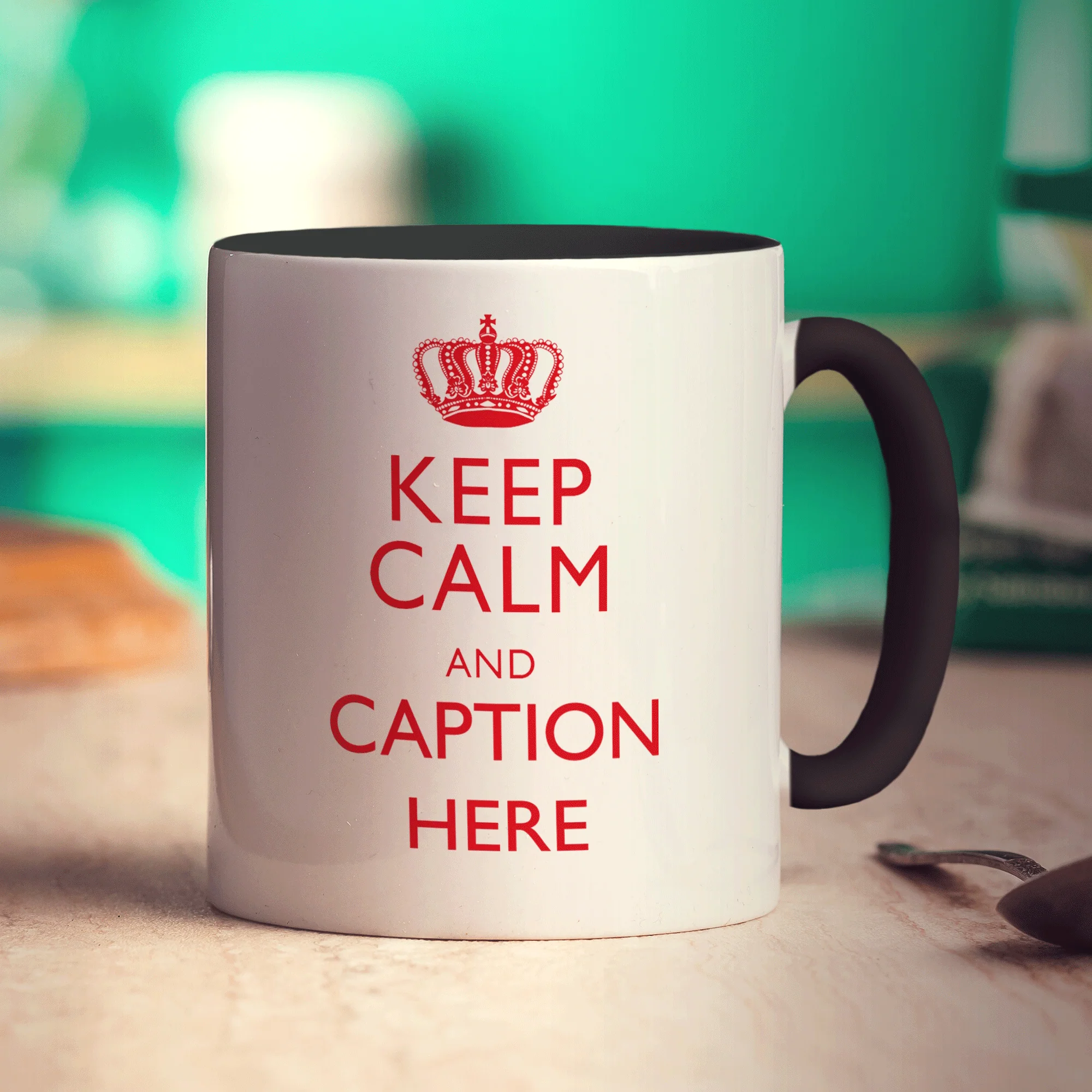 Keep Calm and "Any Caption" Mug - Red - Image 8