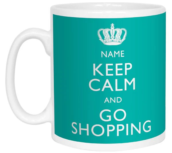 Keep Calm and Go Shopping Personalised Mug - Image 7