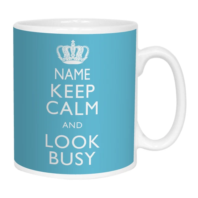 Keep Calm and Look Busy Personalised Mug - Image 8