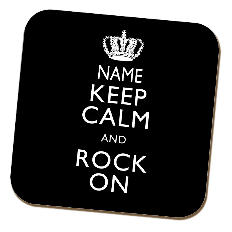 Keep Calm and Rock On Personalised Coaster