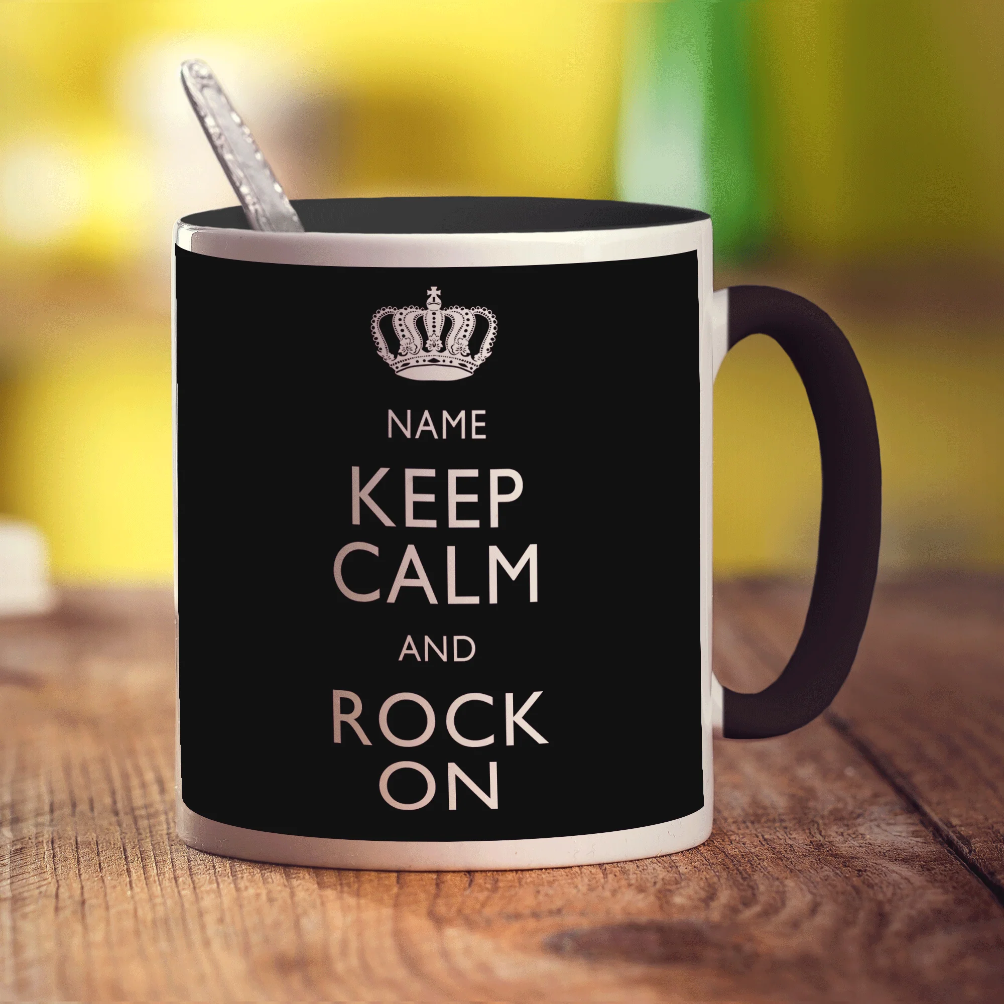 Keep Calm and Rock On Personalised Mug - Image 14