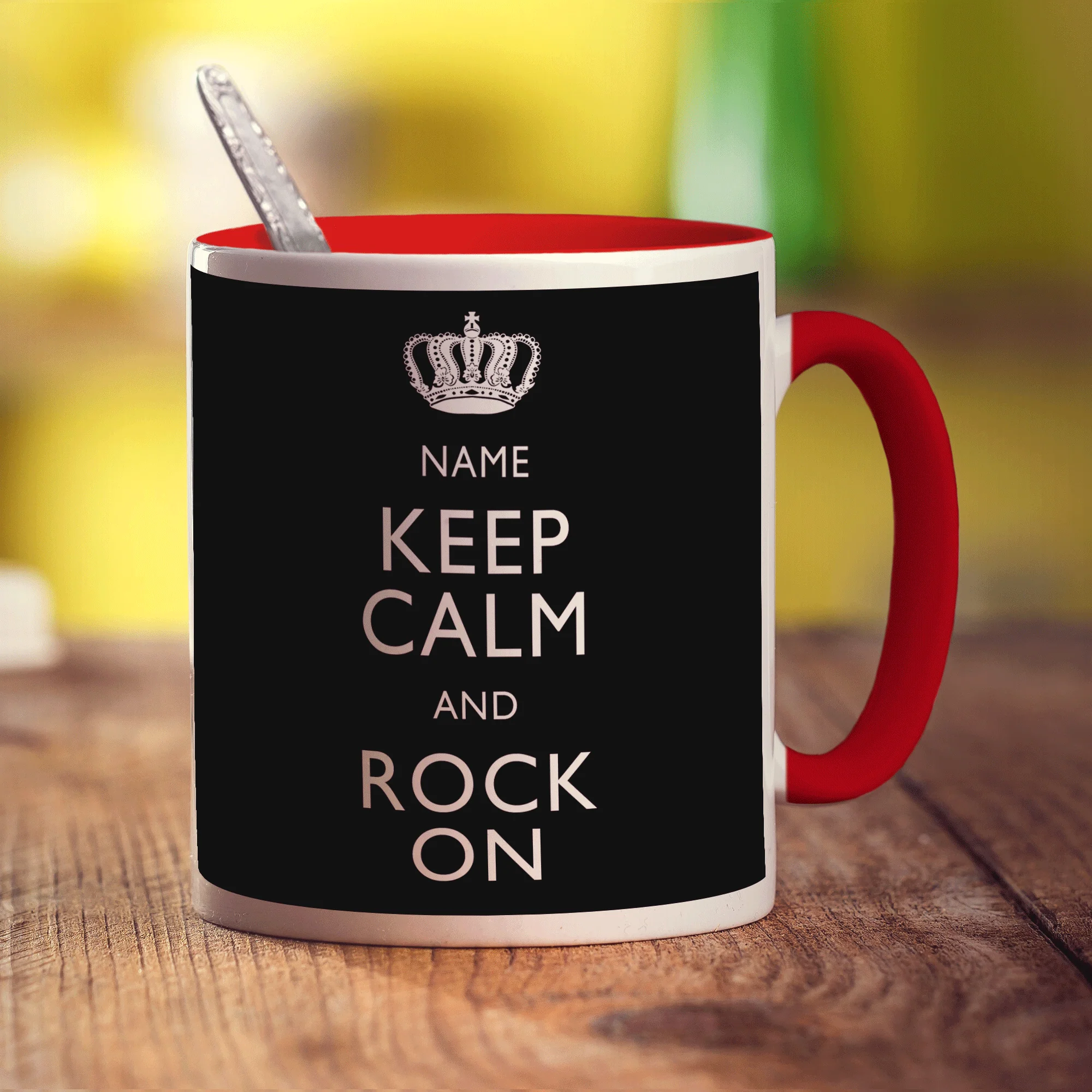 Keep Calm and Rock On Personalised Mug - Image 15