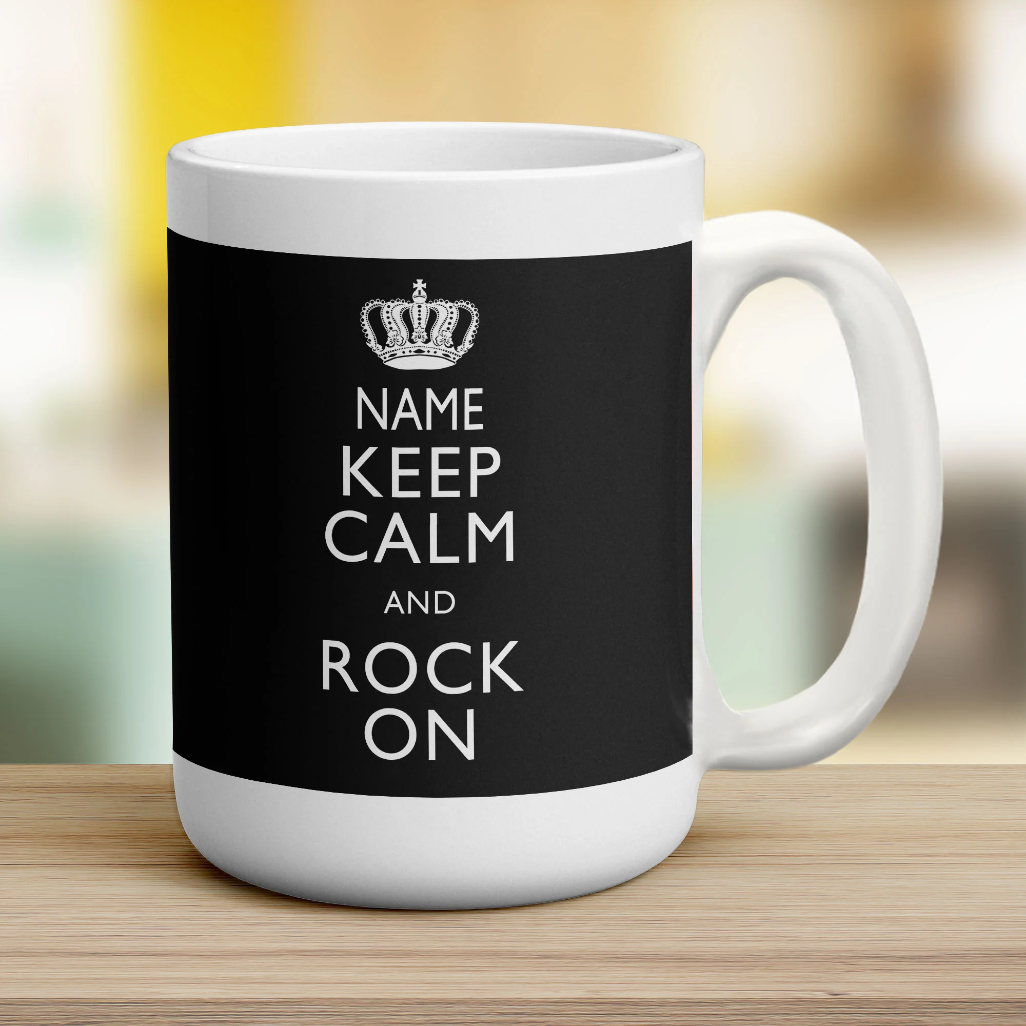 Keep Calm and Rock On Personalised Mug - Image 16