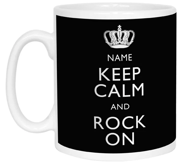 Keep Calm and Rock On Personalised Mug - Image 3
