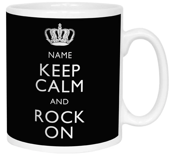 Keep Calm and Rock On Personalised Mug - Image 6