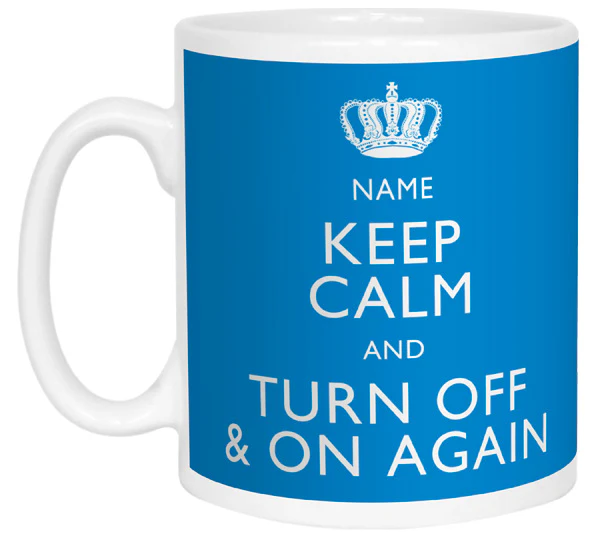 Keep Calm and Turn Off and On Again Personalised Mug - Image 3