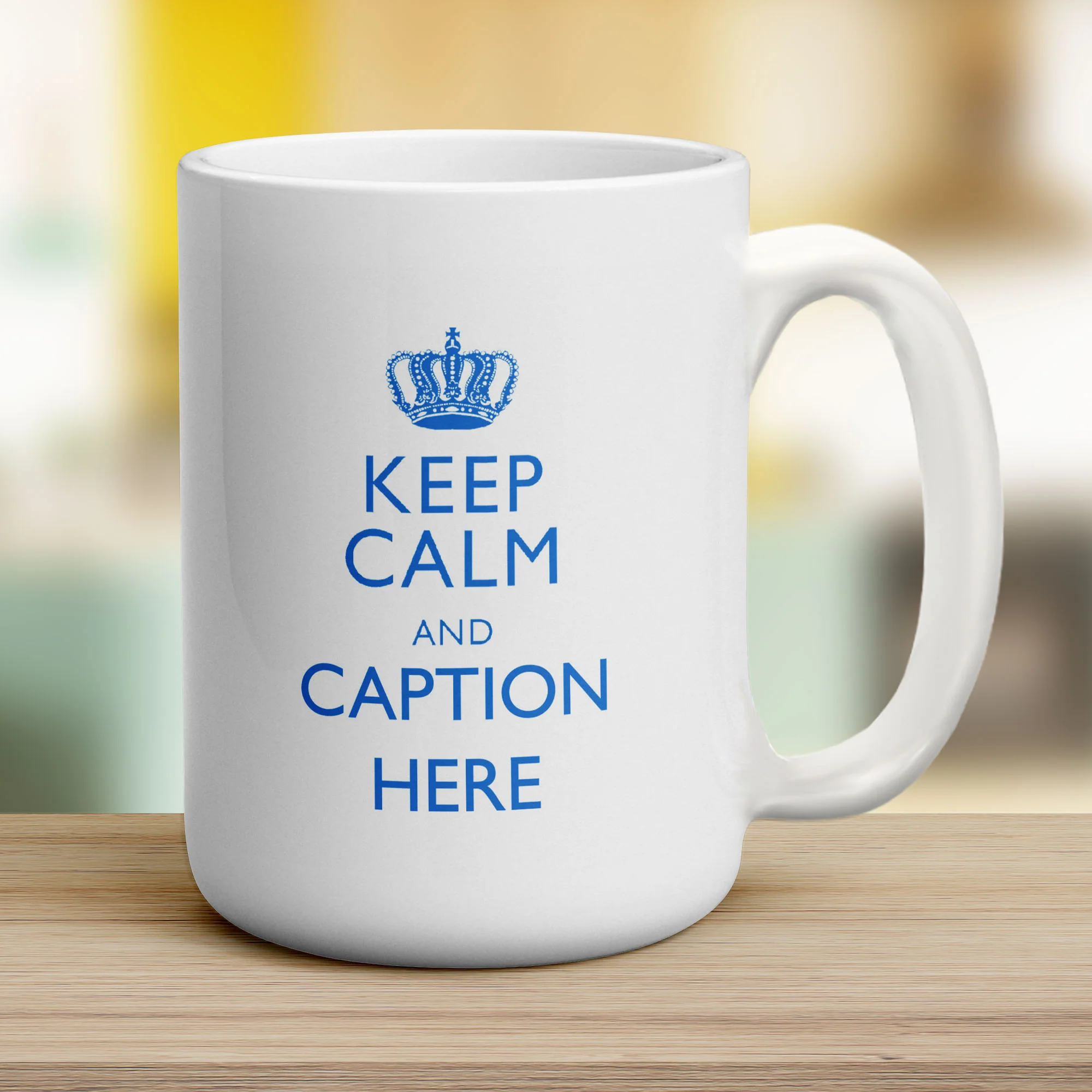 Keep Calm and "Any Caption" Mug - Blue - Image 12