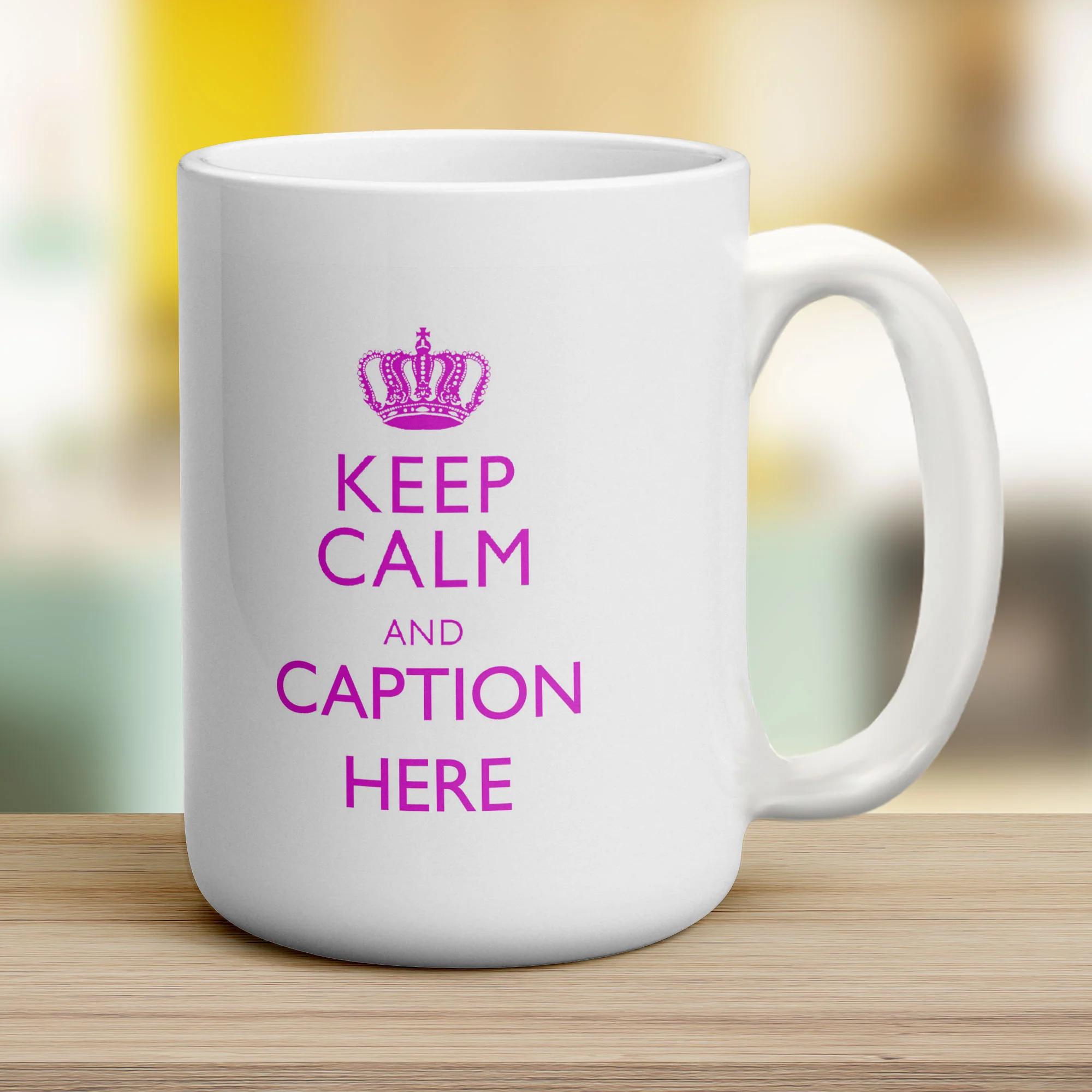 Keep Calm and "Any Caption" Mug - Pink - Image 12