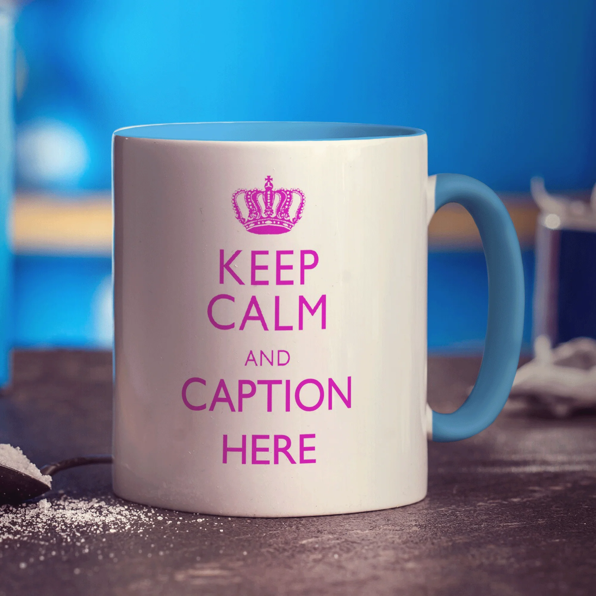 Keep Calm and "Any Caption" Mug - Pink - Image 8