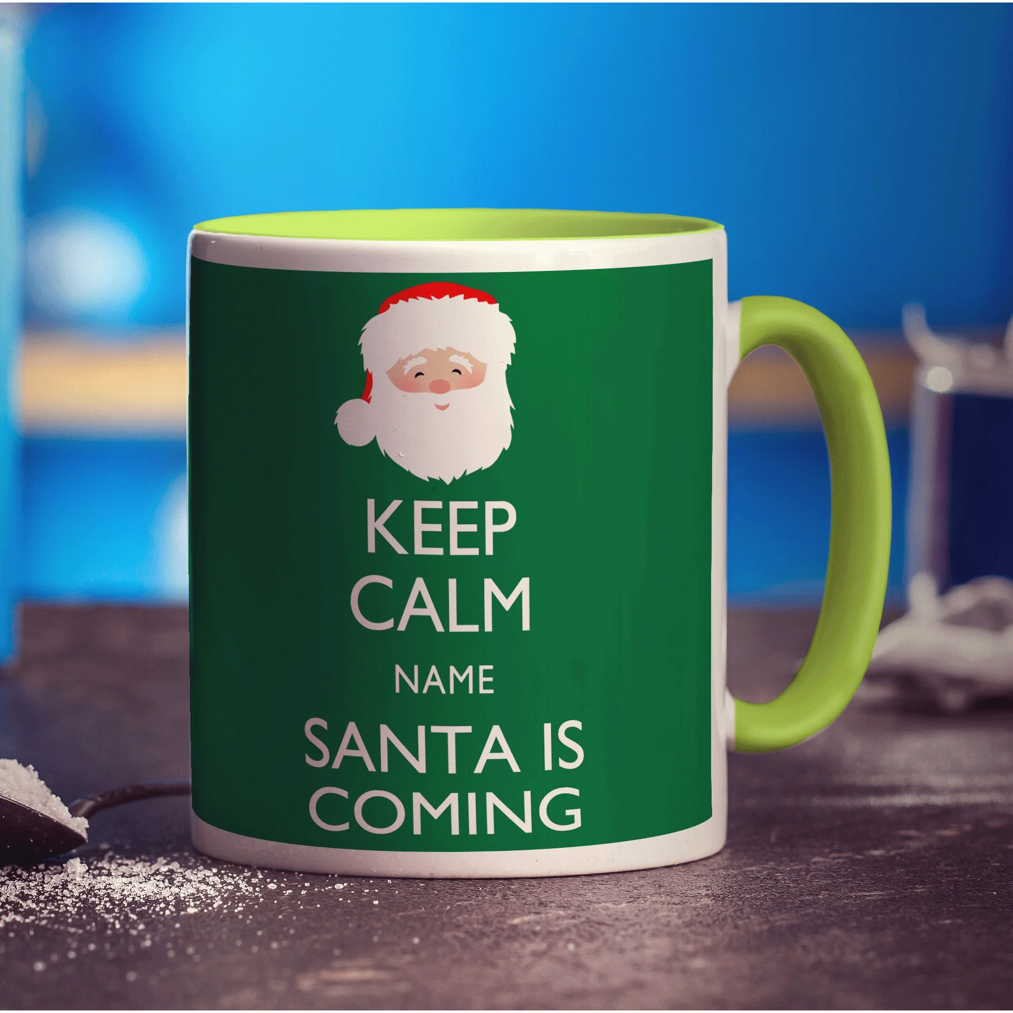 Keep Calm Santa Is Coming Personalised Mug - Image 5