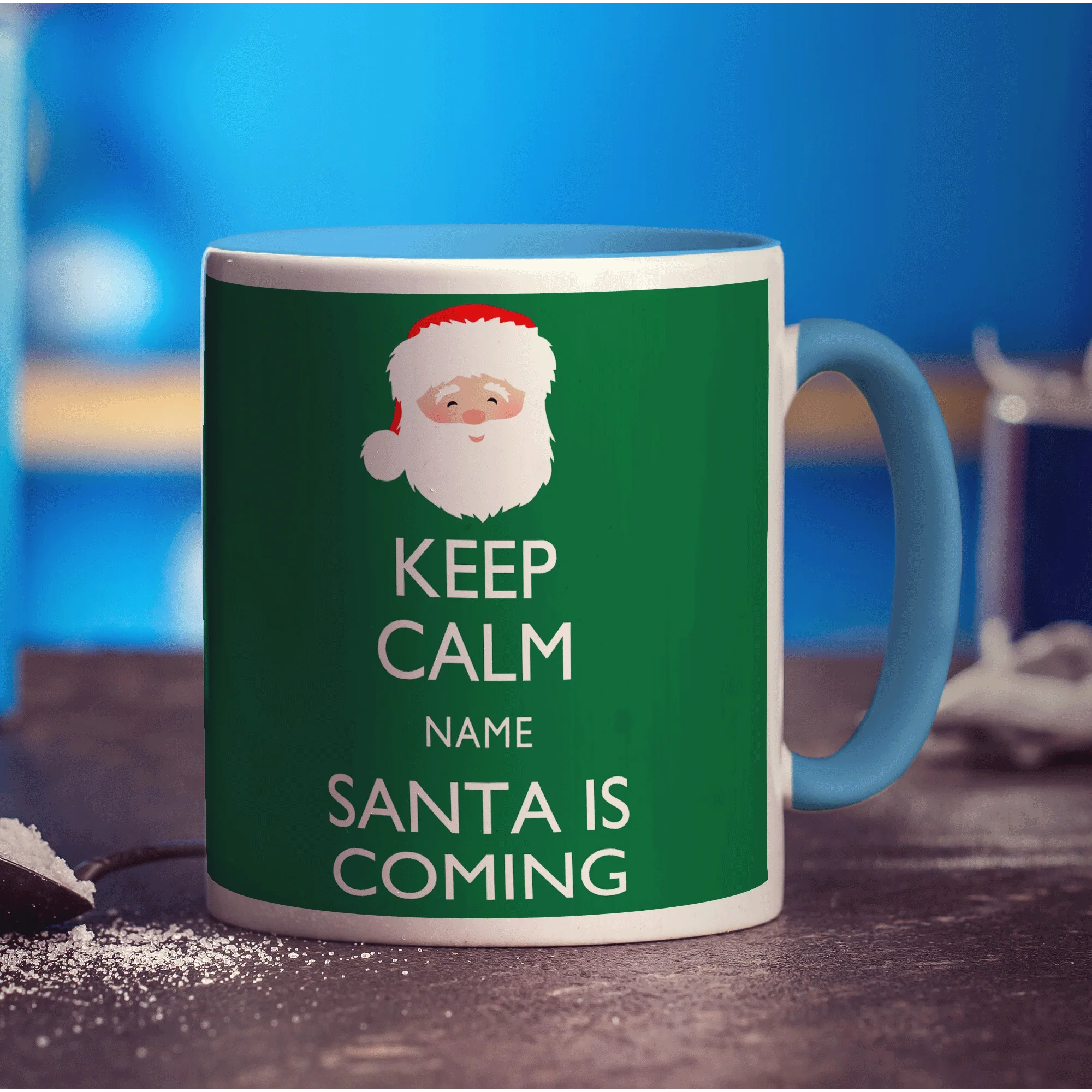 Keep Calm Santa Is Coming Personalised Mug - Image 6