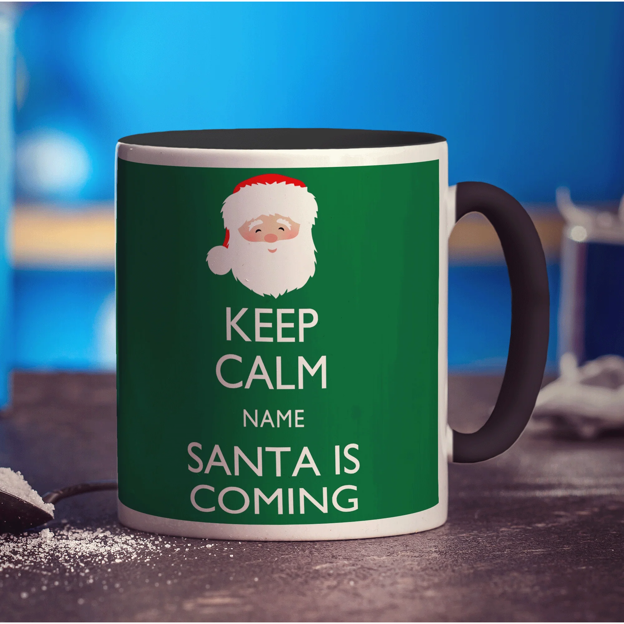 Keep Calm Santa Is Coming Personalised Mug - Image 8