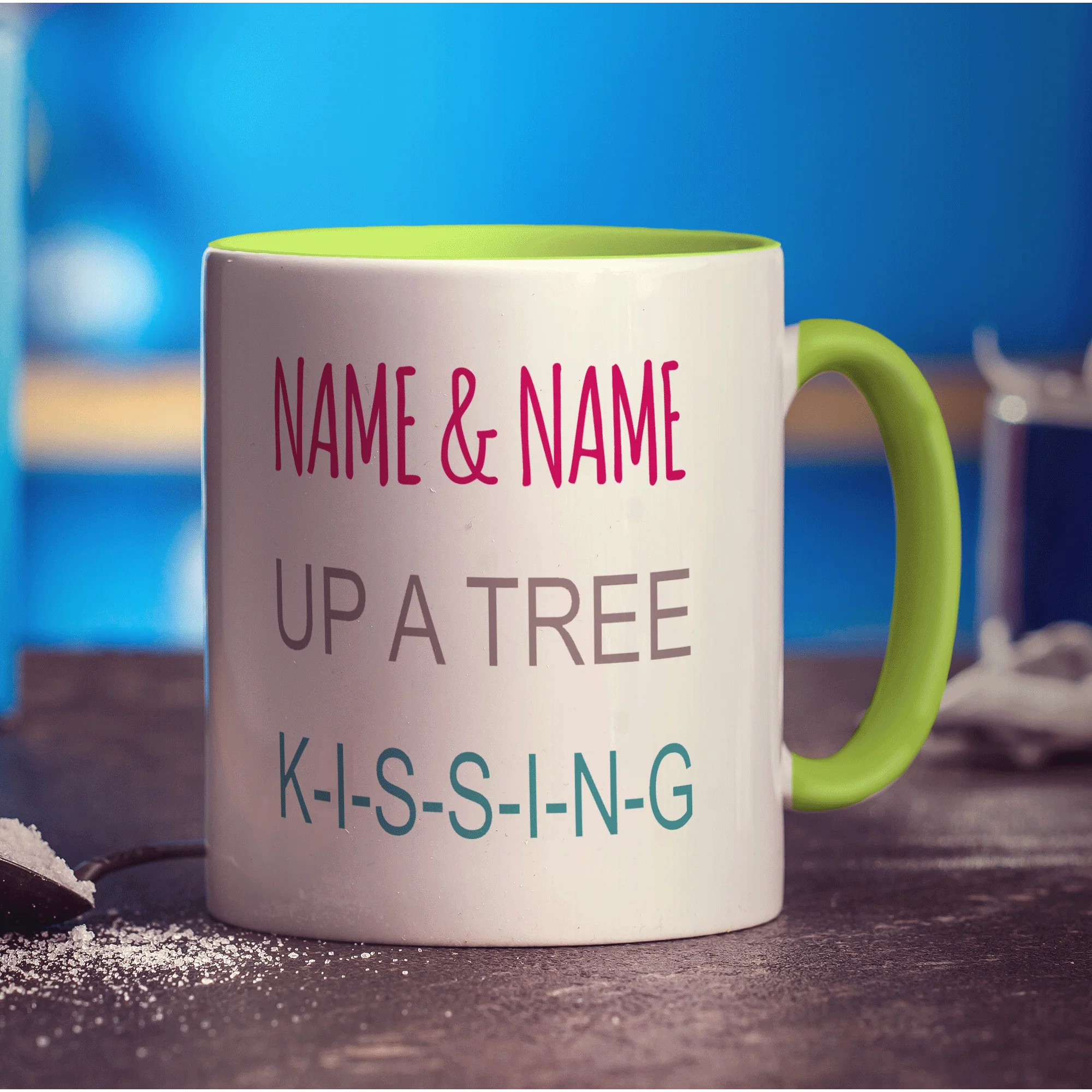 Kissing Birds Name Mug - Image 4