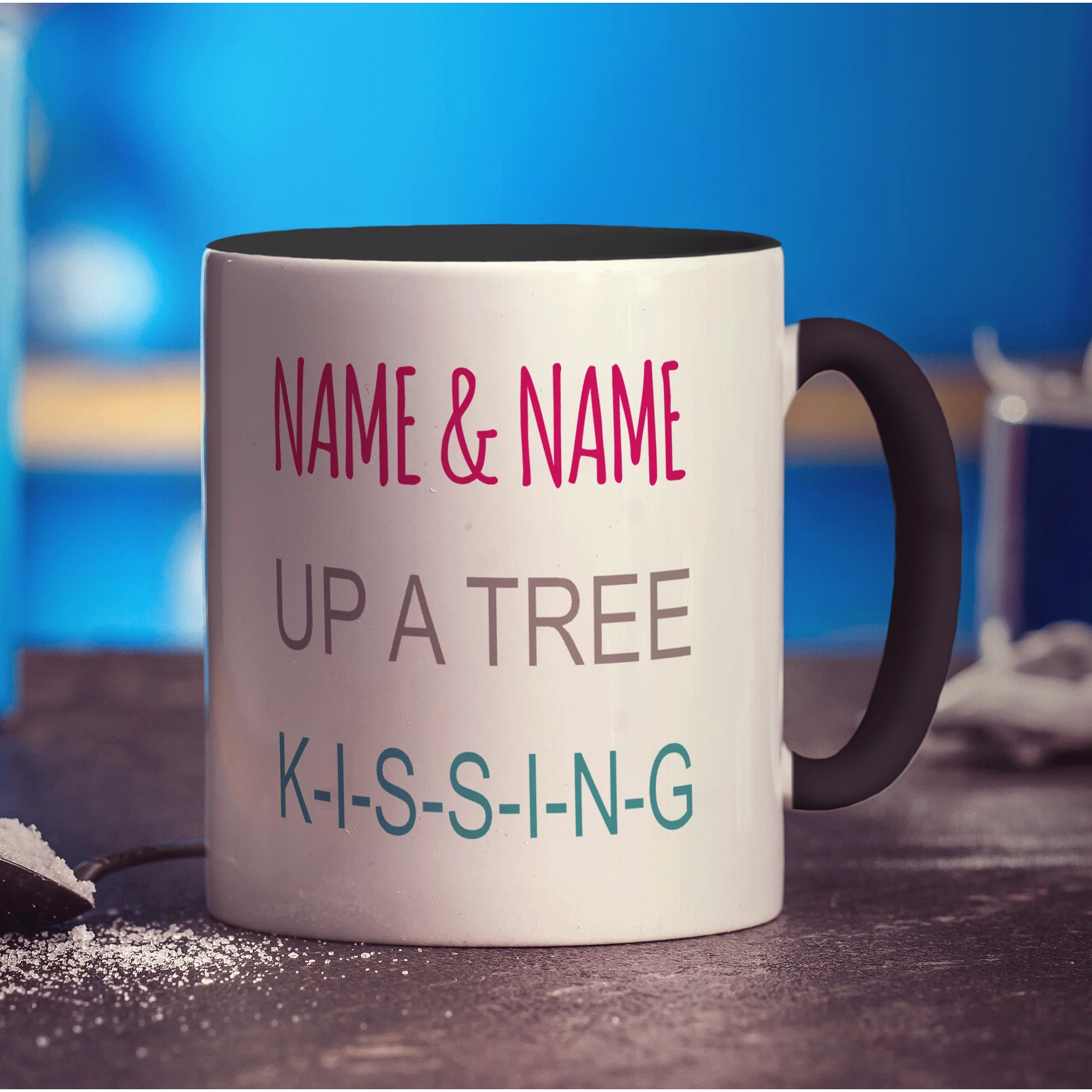 Kissing Birds Name Mug - Image 7