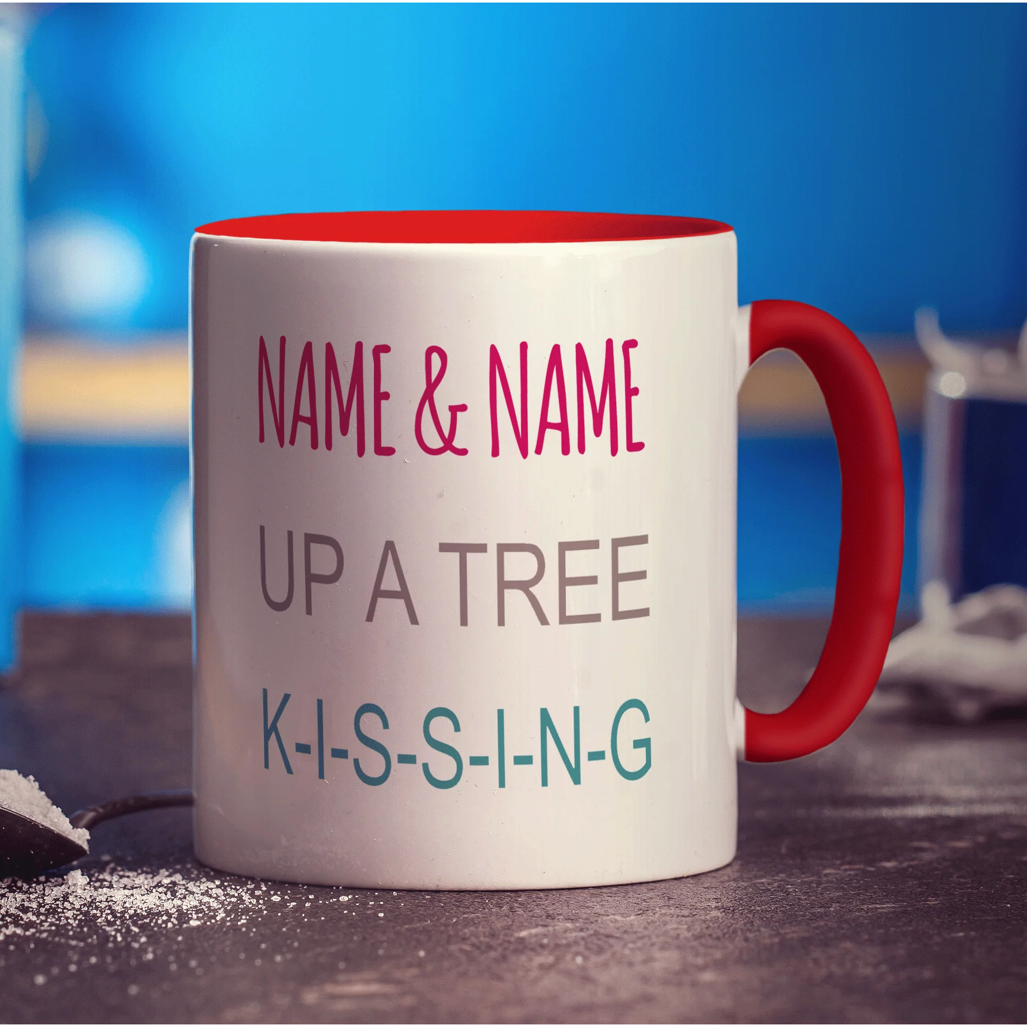 Kissing Birds Name Mug - Image 8