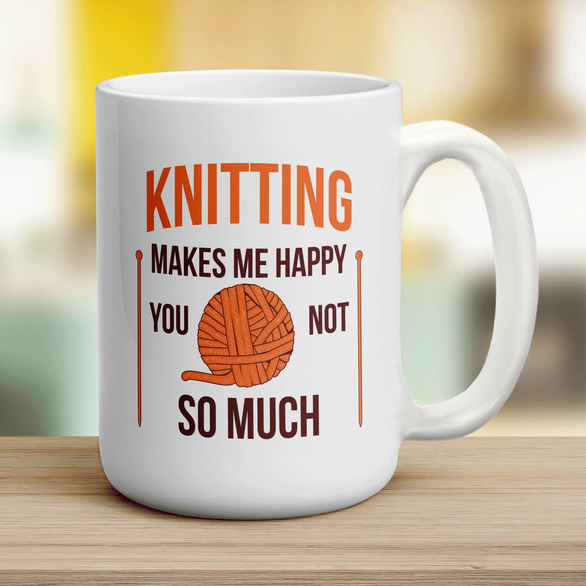 Knitting Makes Me Happy You, Not So Much Mug - Image 12
