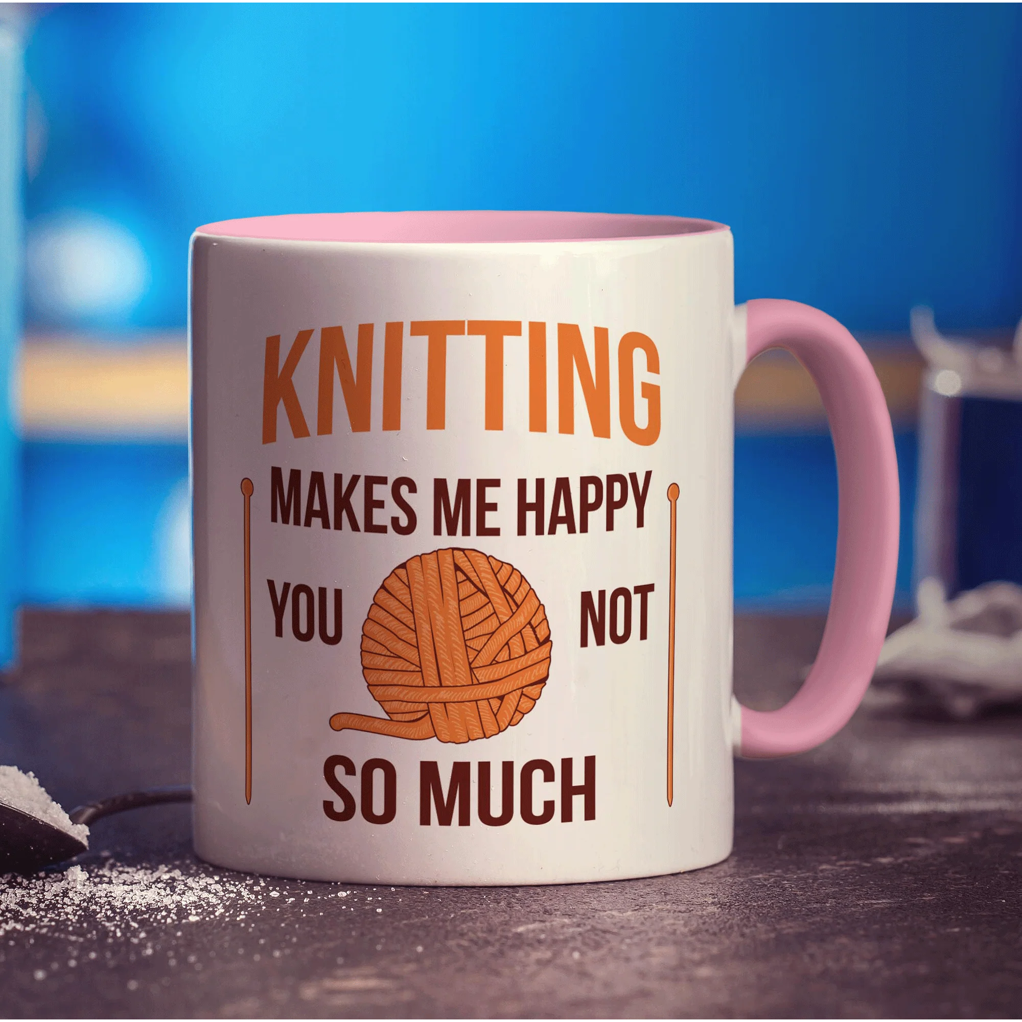 Knitting Makes Me Happy You, Not So Much Mug - Image 9