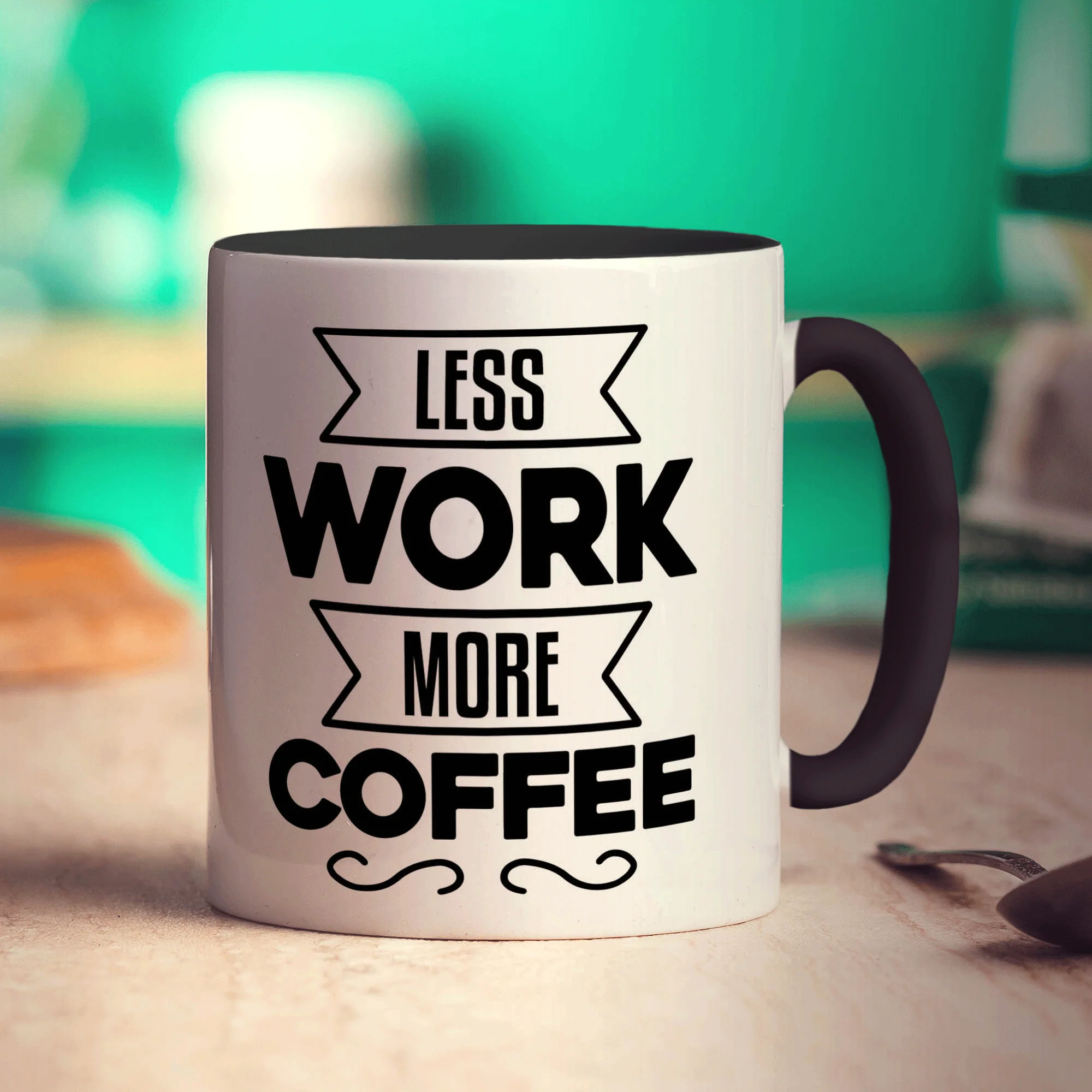 Less Work More Coffee Mug - Image 10