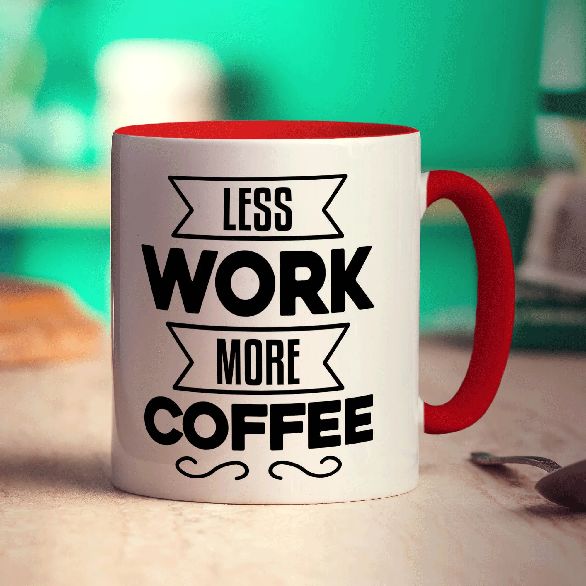 Less Work More Coffee Mug - Image 11