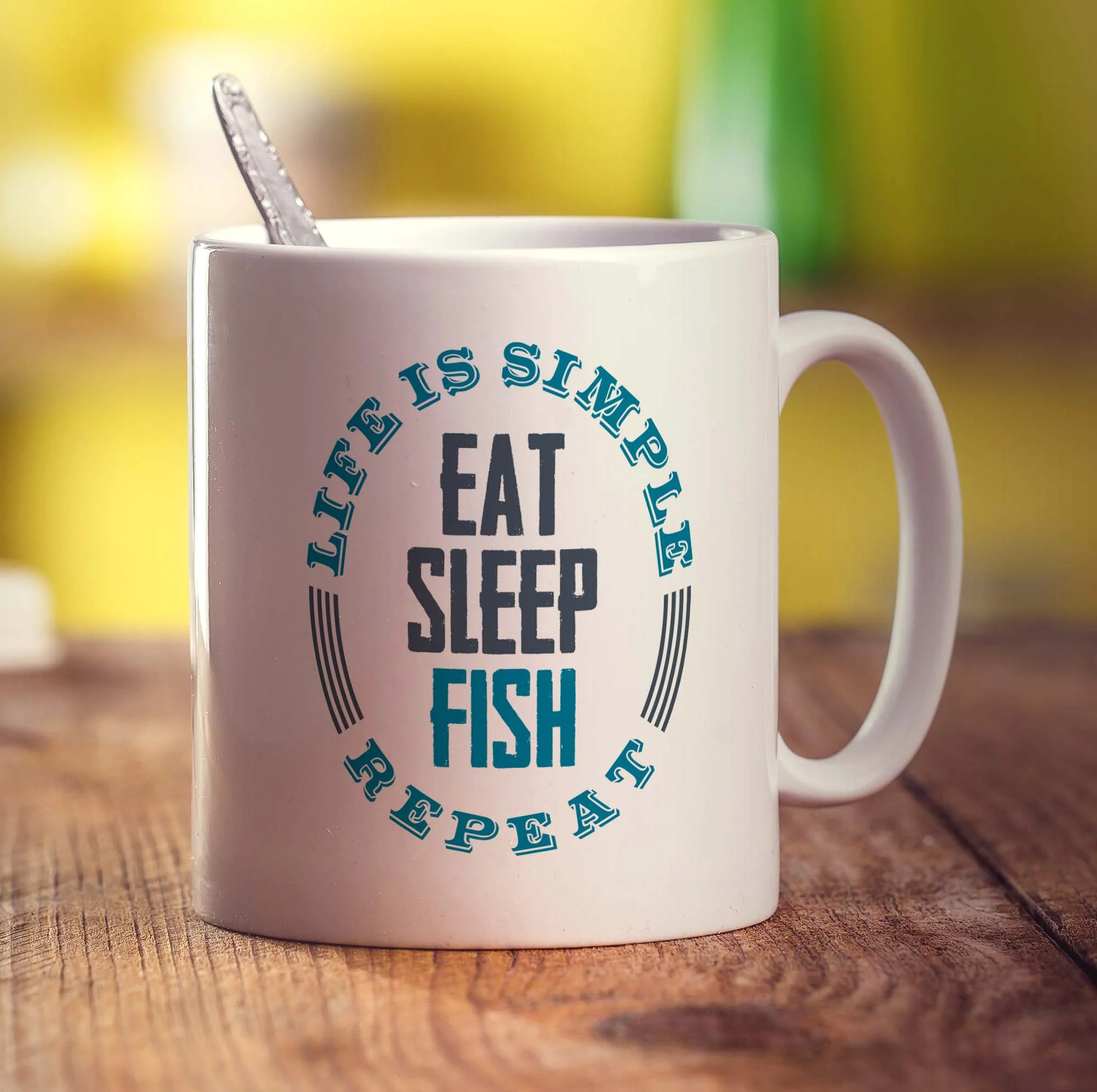 Life is Simple, Eat, Sleep, Fish, Repeat Mug