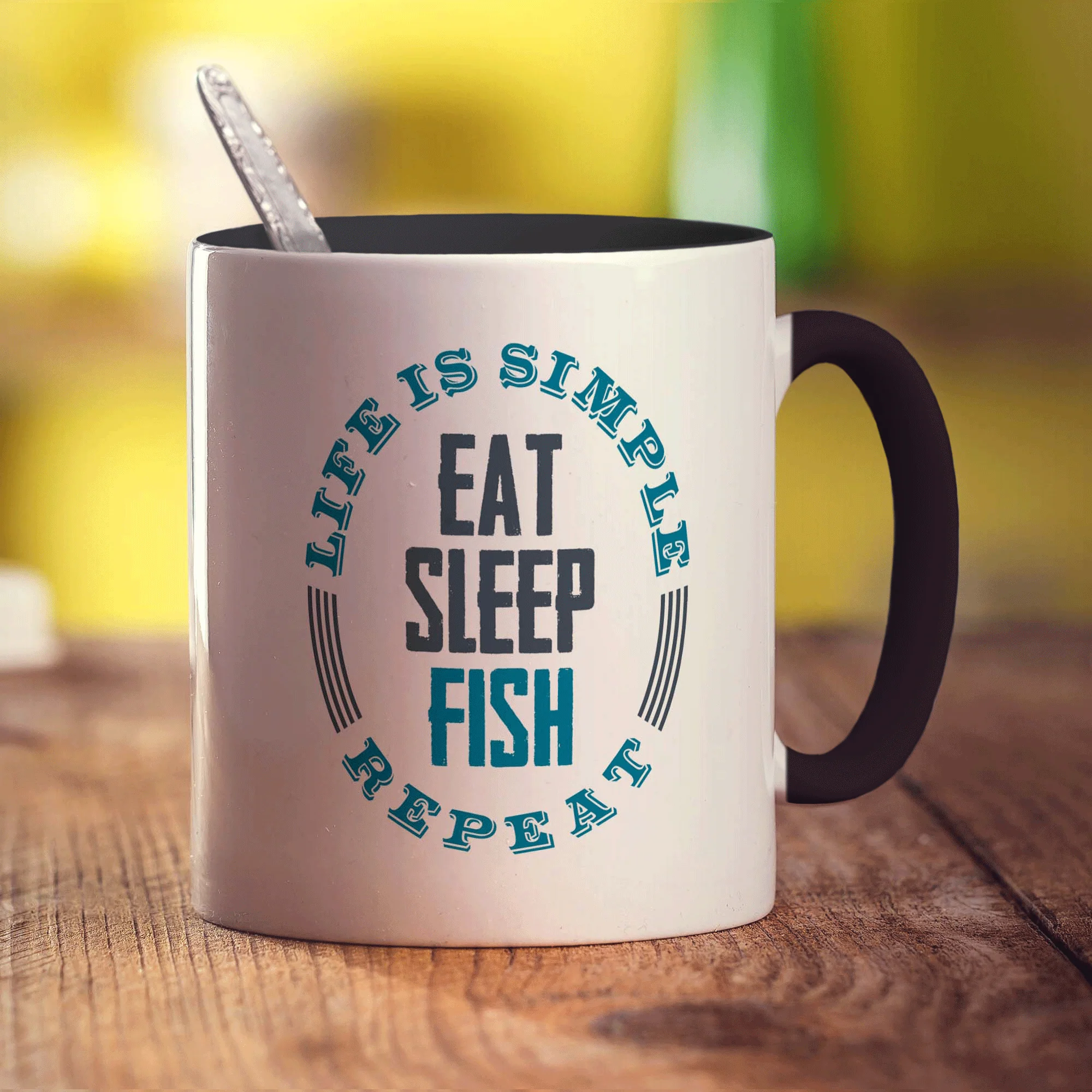 Life is Simple, Eat, Sleep, Fish, Repeat Mug - Image 10