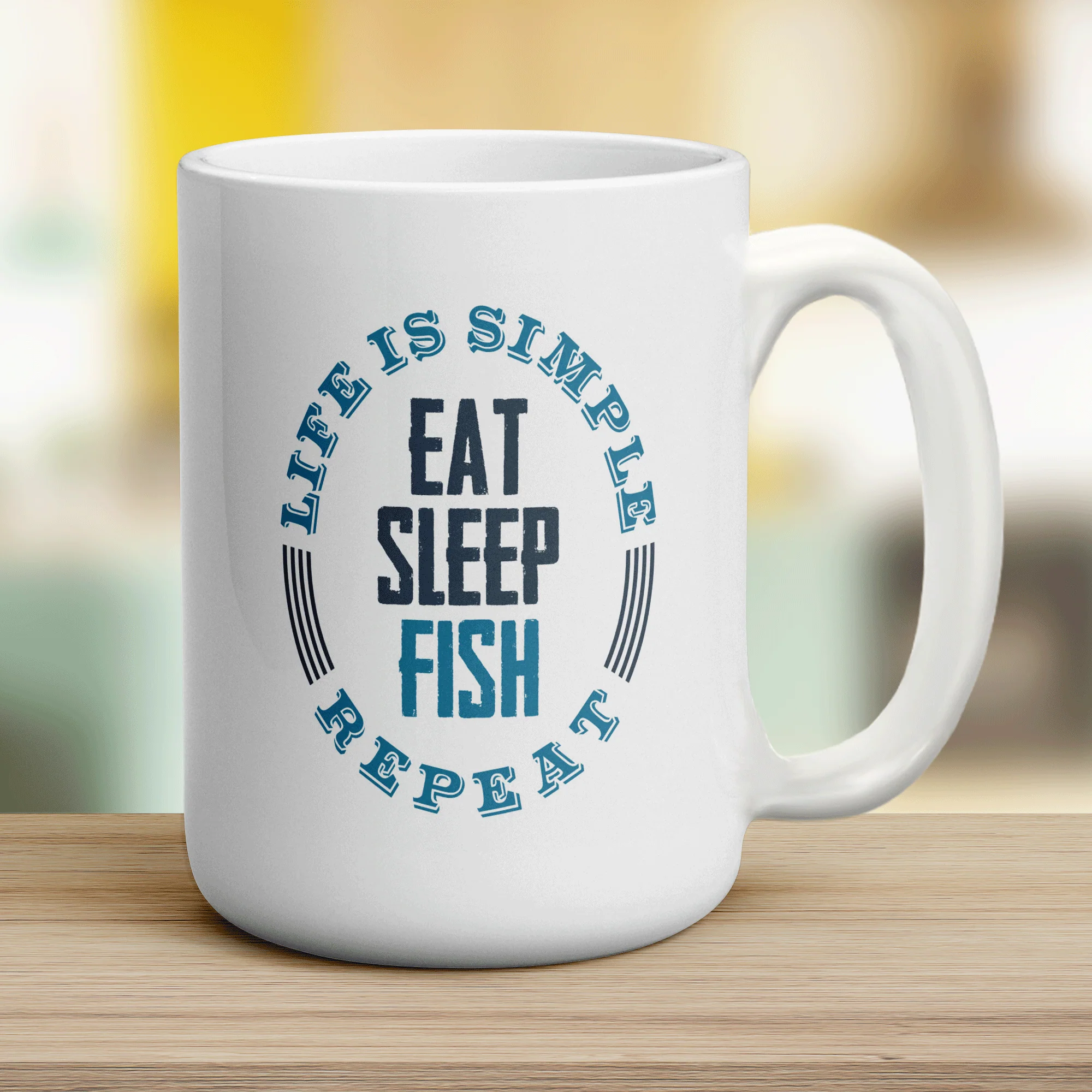 Life is Simple, Eat, Sleep, Fish, Repeat Mug - Image 12
