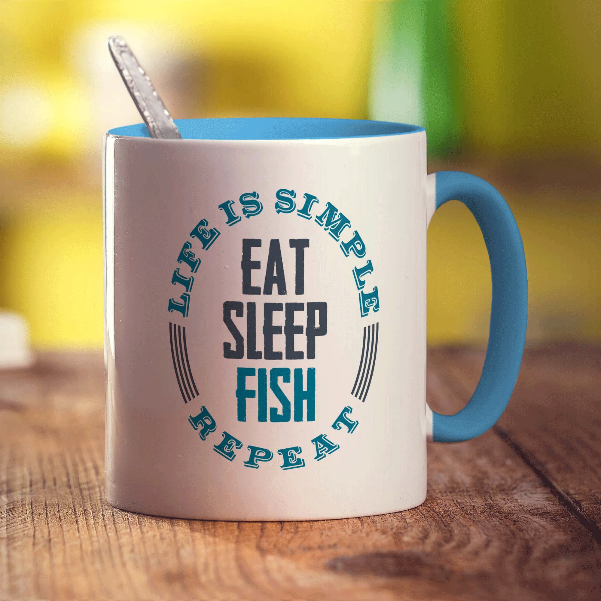 Life is Simple, Eat, Sleep, Fish, Repeat Mug - Image 8