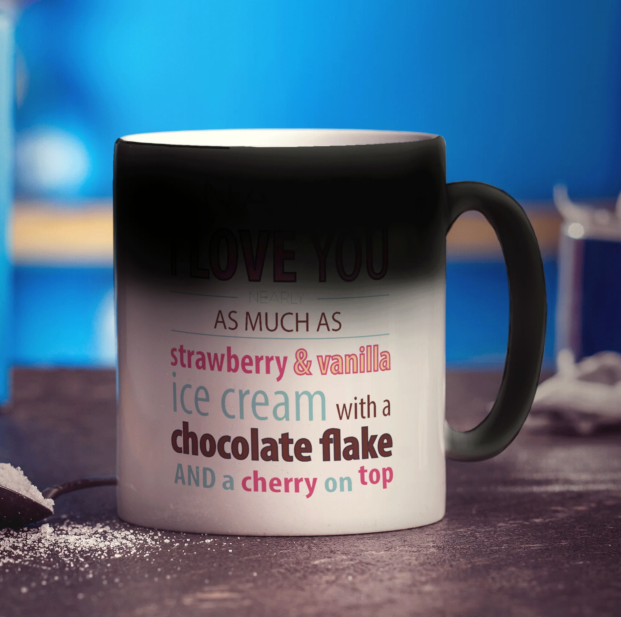 Love you nearly as much as Ice Cream' Name Mug - Image 10