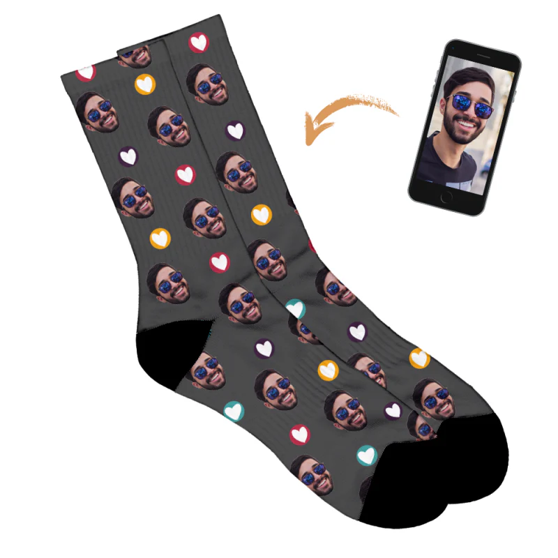 Love Hearts Personalised Socks - Image 2