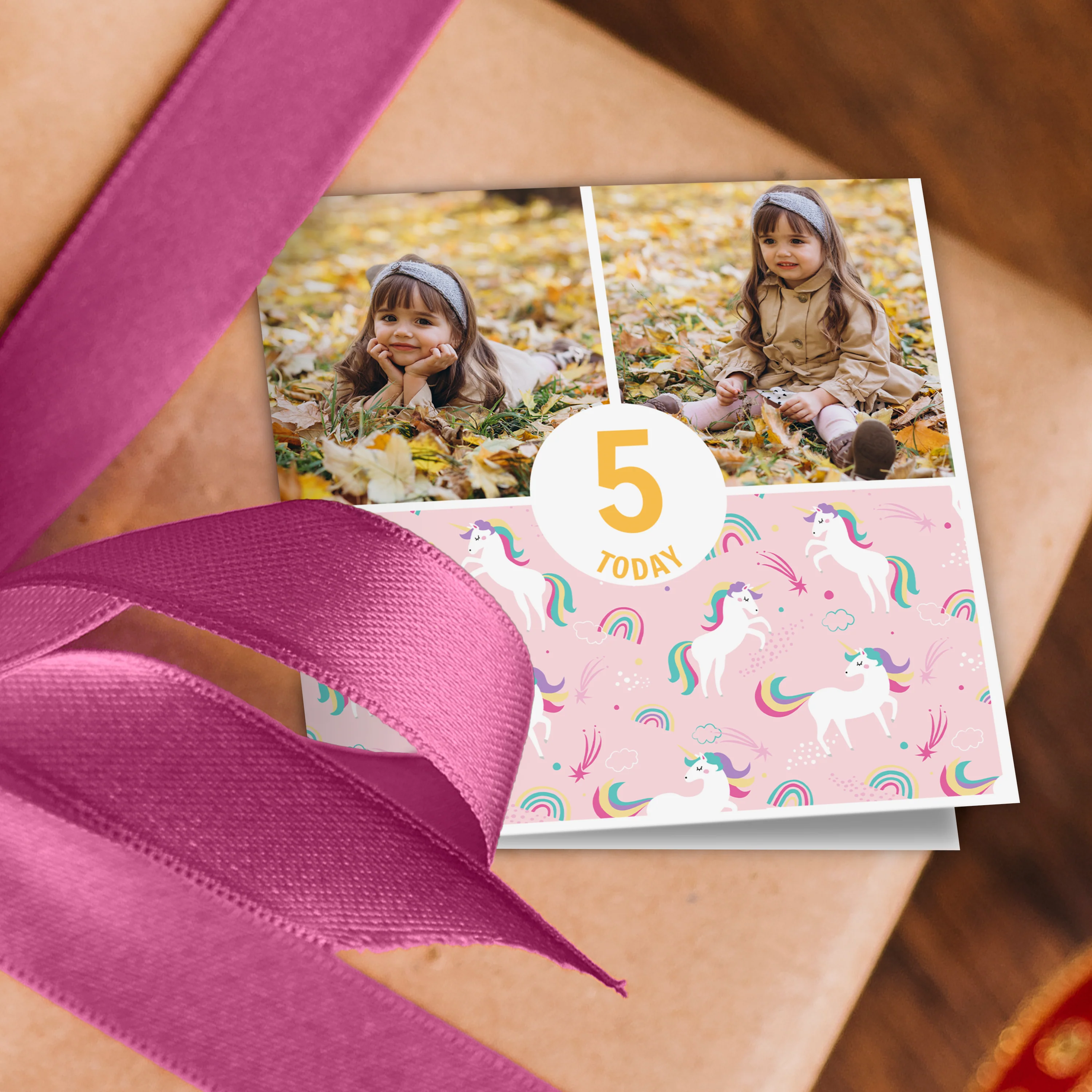 Magical Unicorn Birthday Photo Wrapping Paper - Add Any Age - Image 3