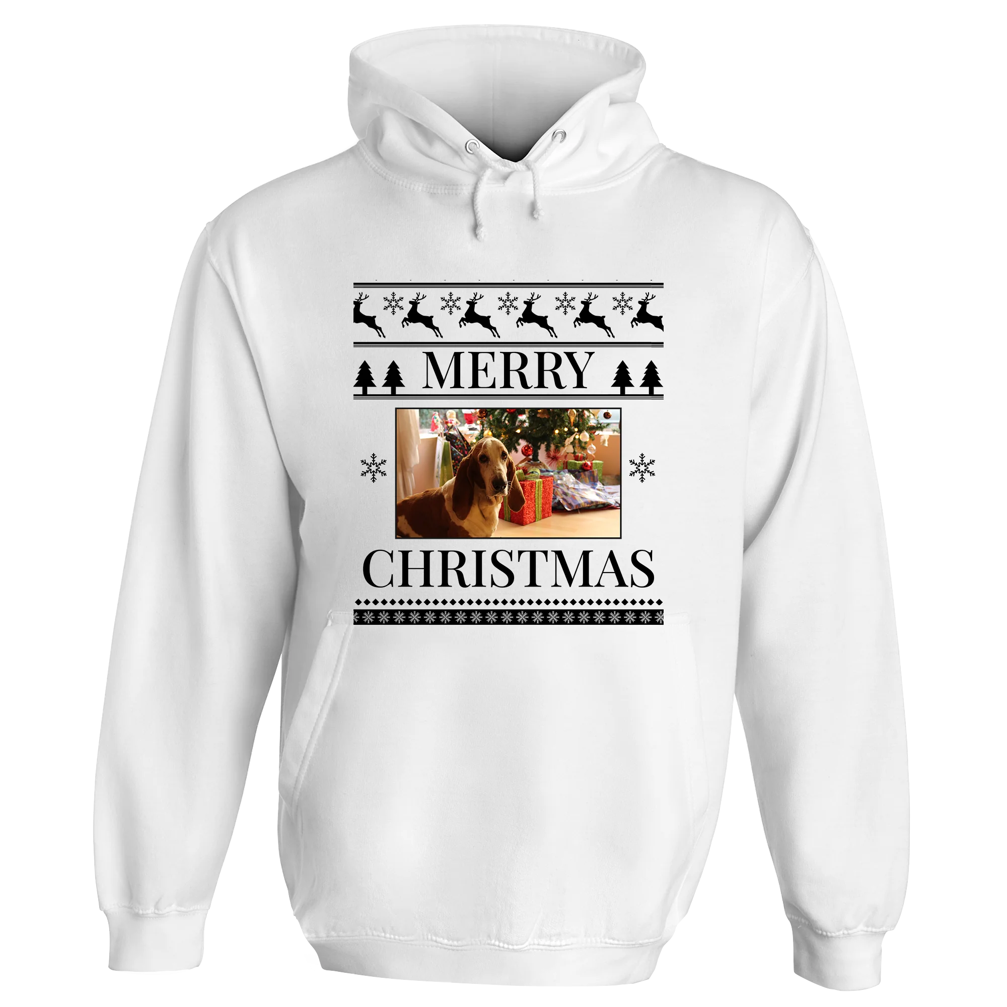 Merry Christmas Photo Patterned Personalised Hoodie - Image 2