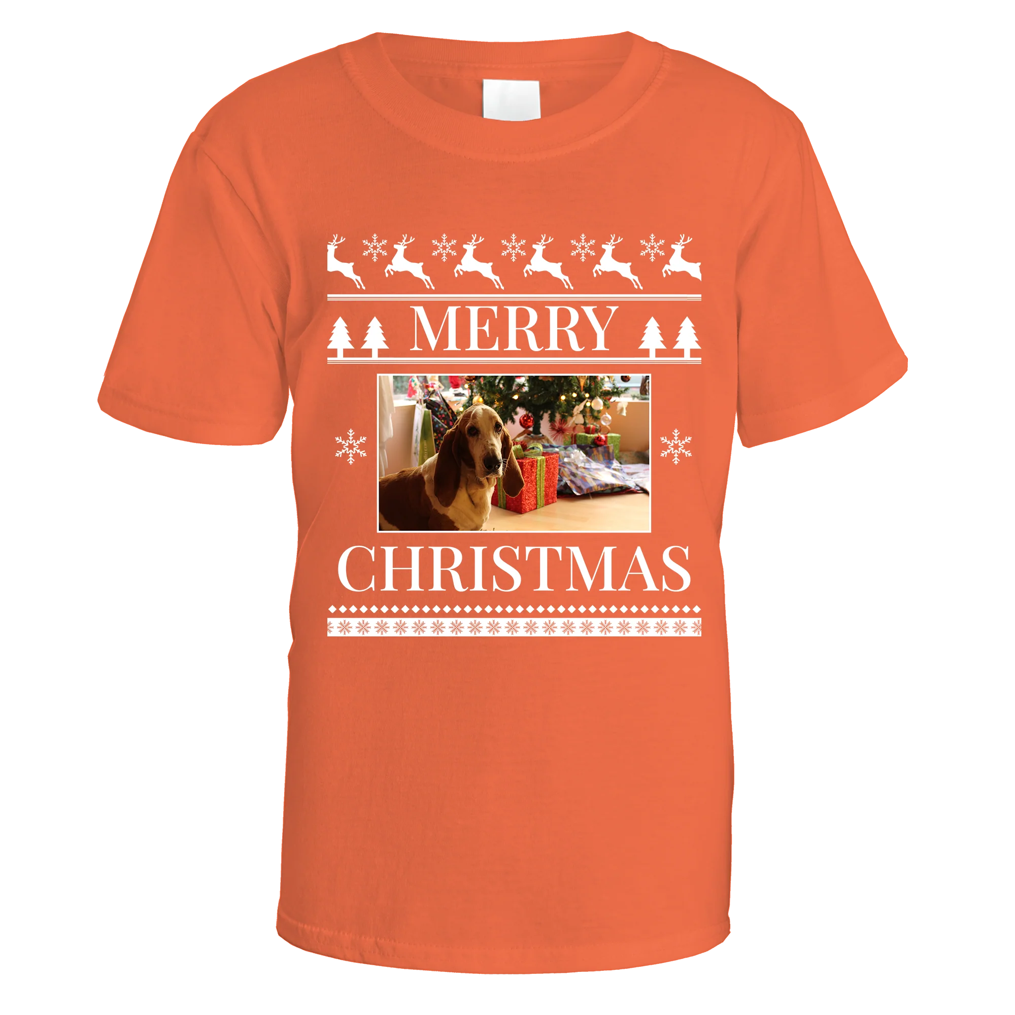 Merry Christmas Photo Patterned Personalised T-Shirt - Image 10