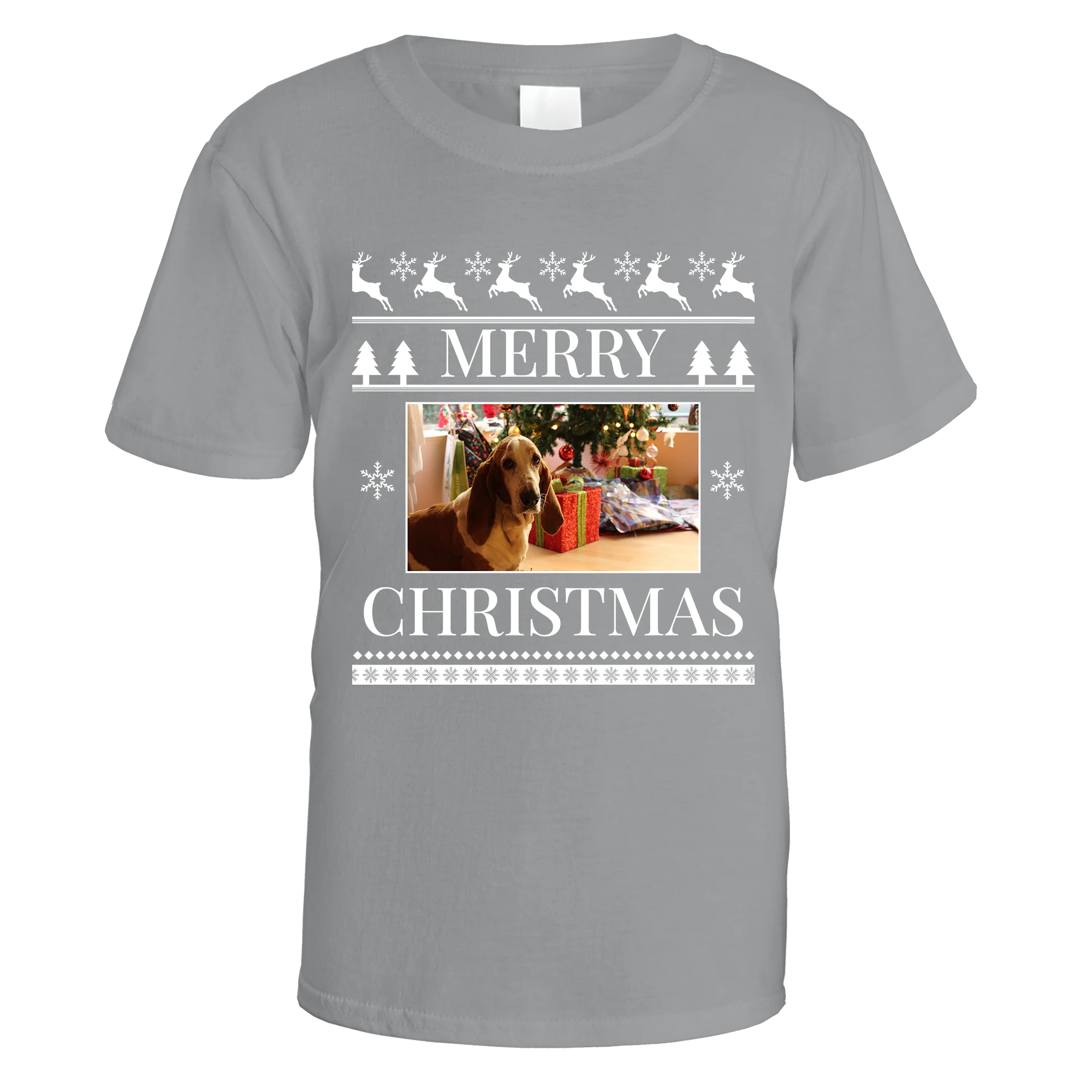 Merry Christmas Photo Patterned Personalised T-Shirt - Image 11